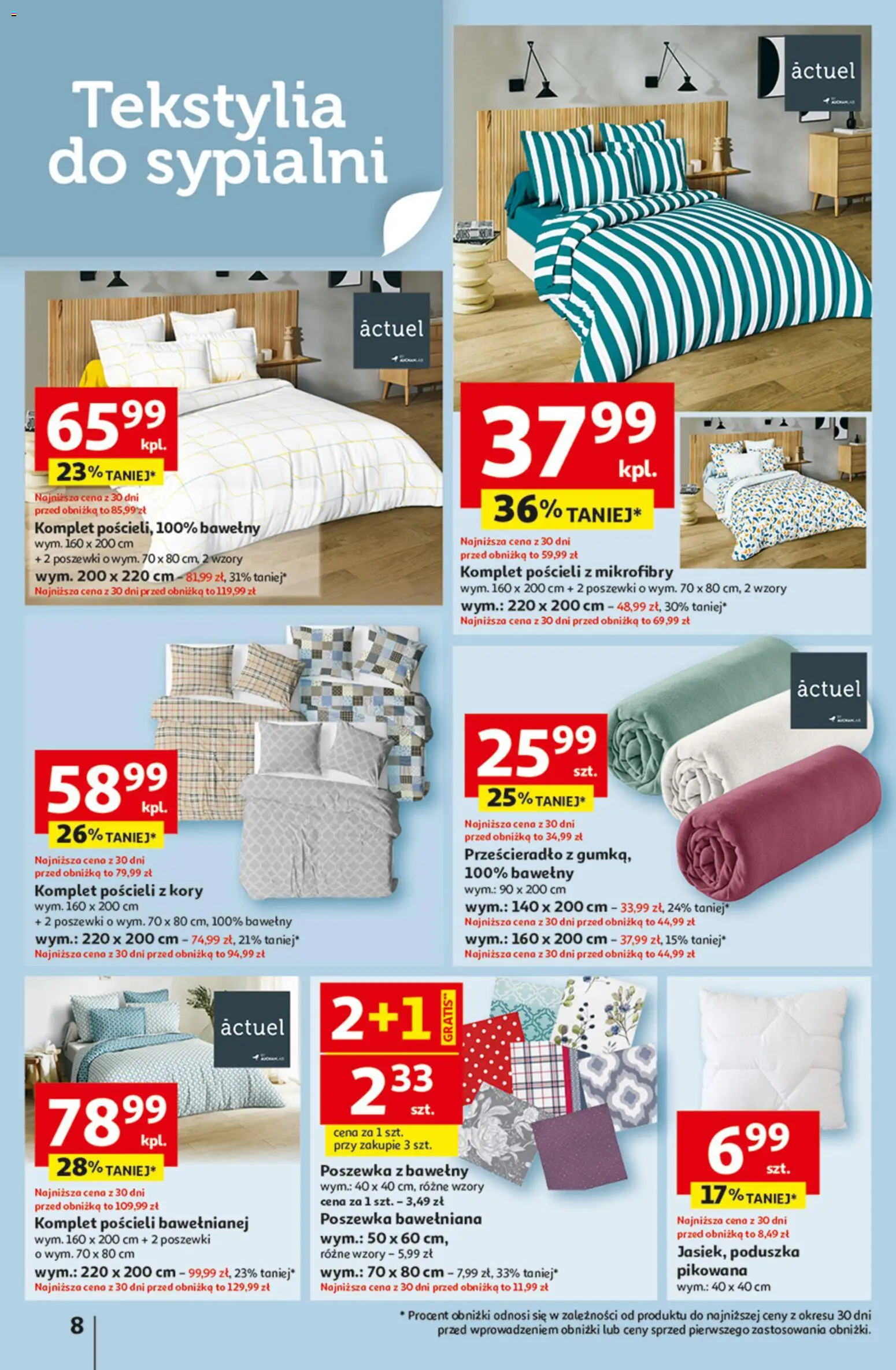 Auchan Gazetka - 30 Lat Hipermarket od 15.01.2026 | Strona: 8 | Produkty: Poduszka, Tekstylia