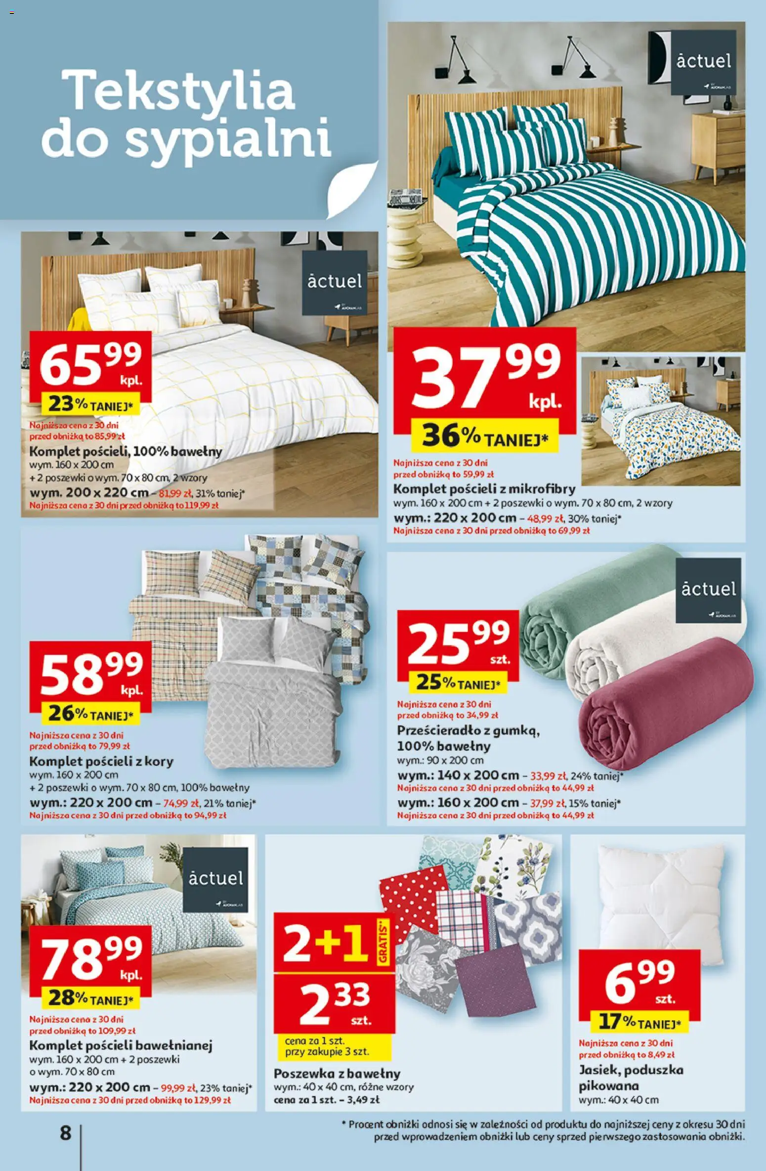 Auchan Gazetka - 30 Lat Hipermarket od 15.01.2026 | Strona: 8 | Produkty: Poduszka, Tekstylia