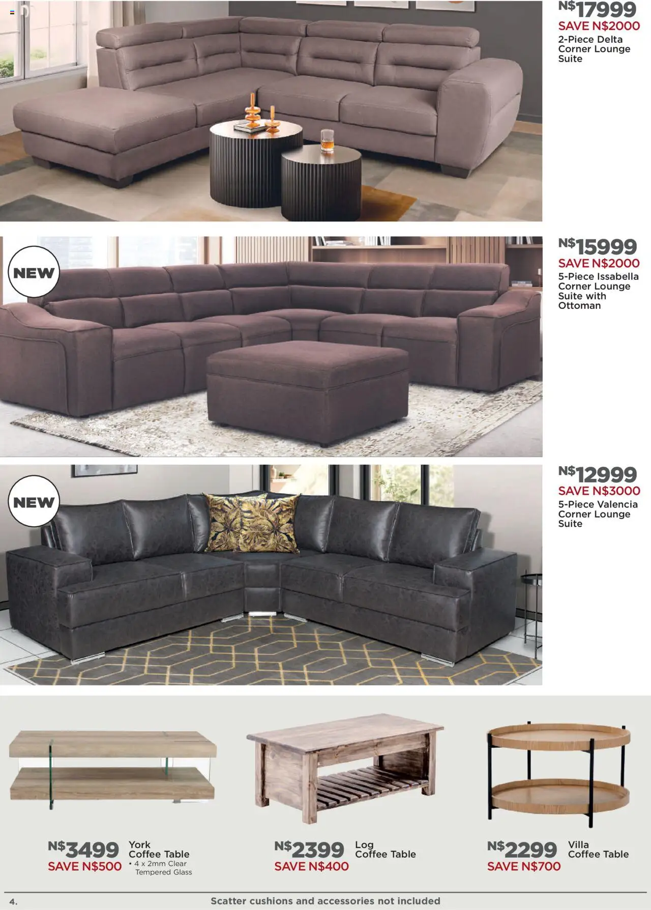 New House and Home catalogue – valid from 20.10.2025 | Page: 4 | Products: Coffee table, Table, Lounge suite, Coffee