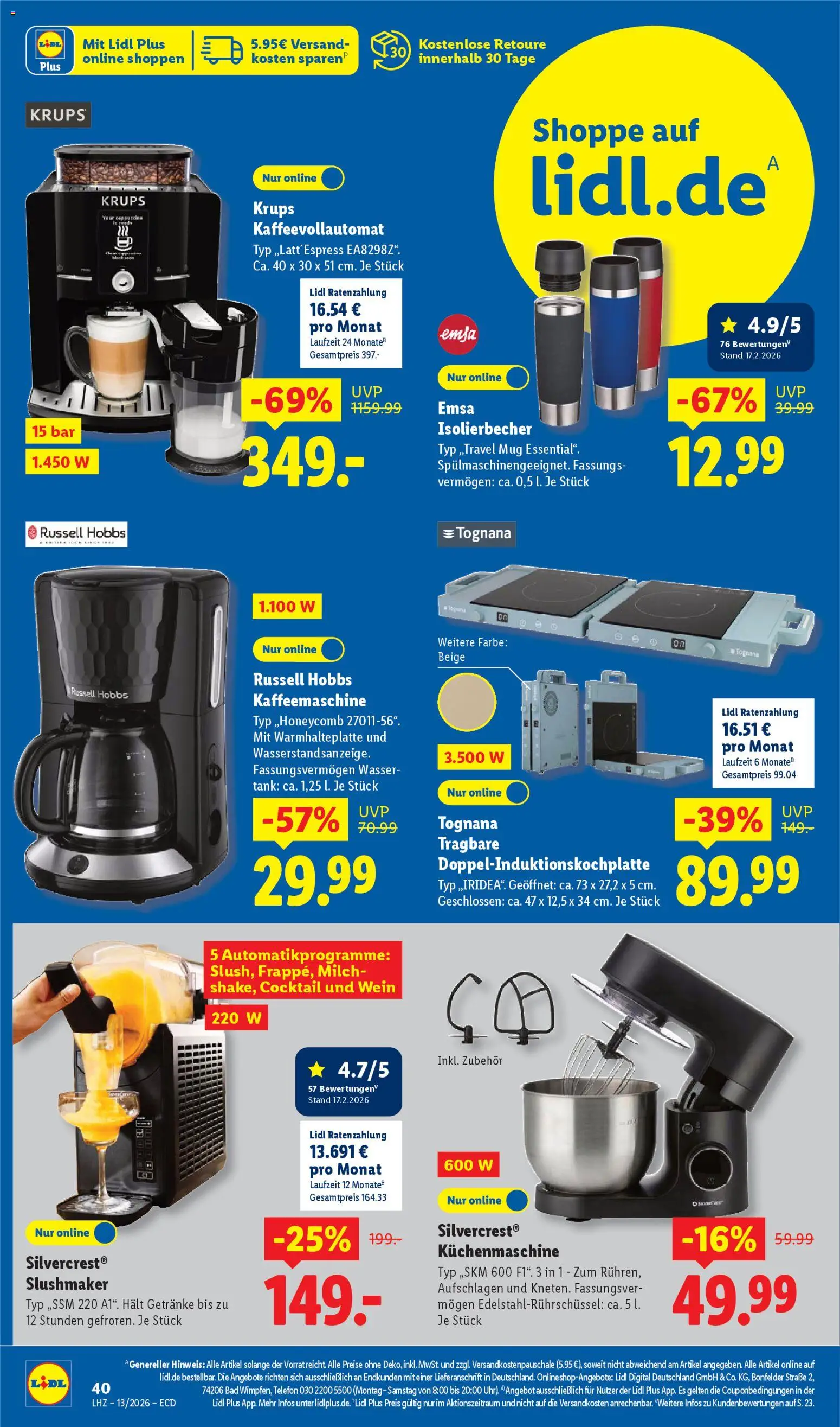 Lidl Prospekt – gültig ab 23.03.2026 | Seite: 60 | Produkte: Krups, Milch, Bad, Kaffeevollautomat