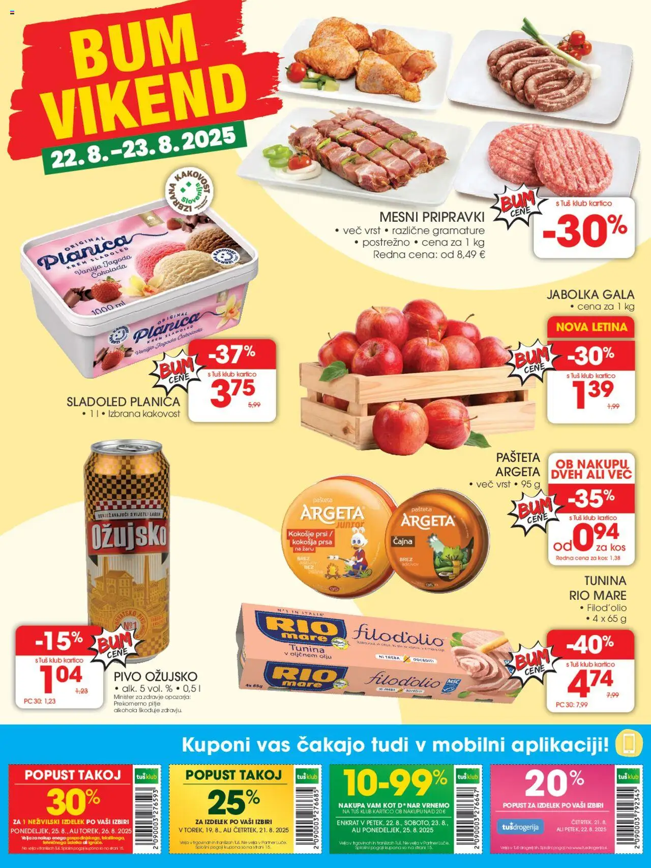 Tuš katalog │ velja od 20.08.2025 | Stran: 16 | Izdelki: Pašteta, Kos, Pivo, Sladoled