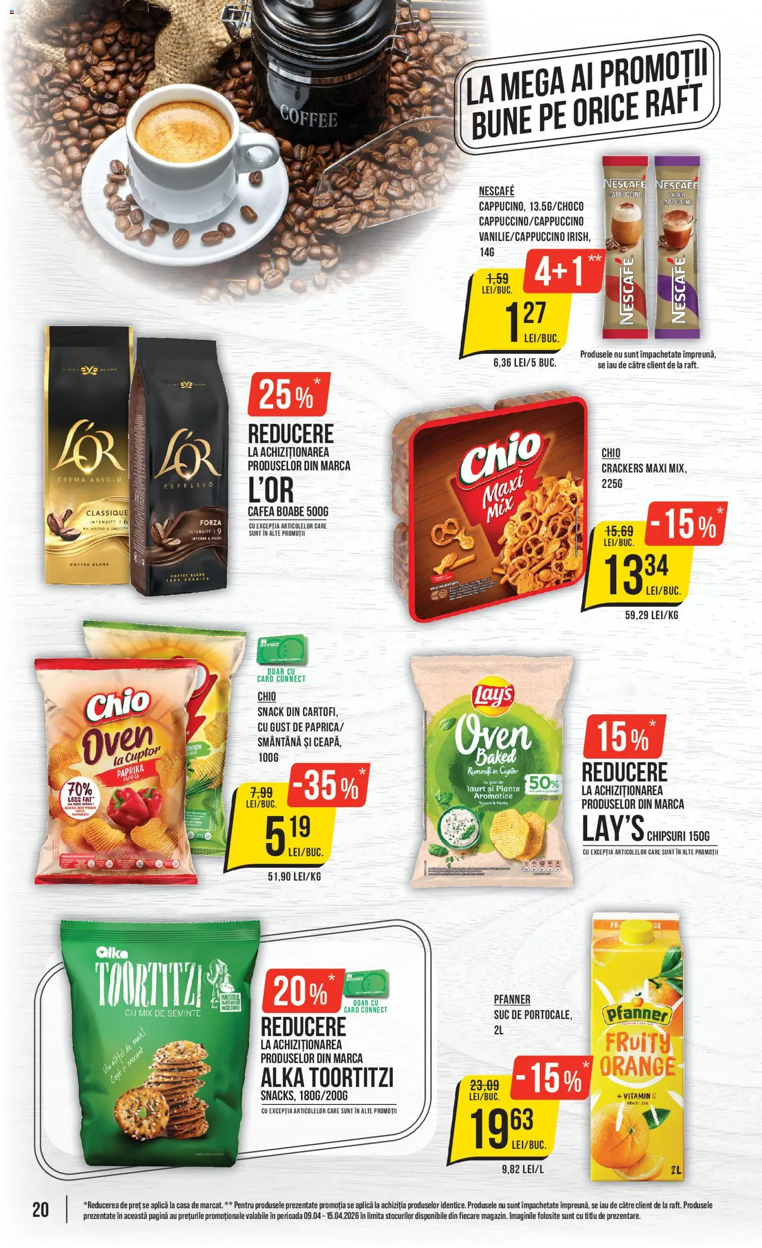 Noul catalog Mega Image – valabil de la 09.04.2026 | Pagină: 20 | Produse: Cuptor, Semințe, Suc, Cartofi