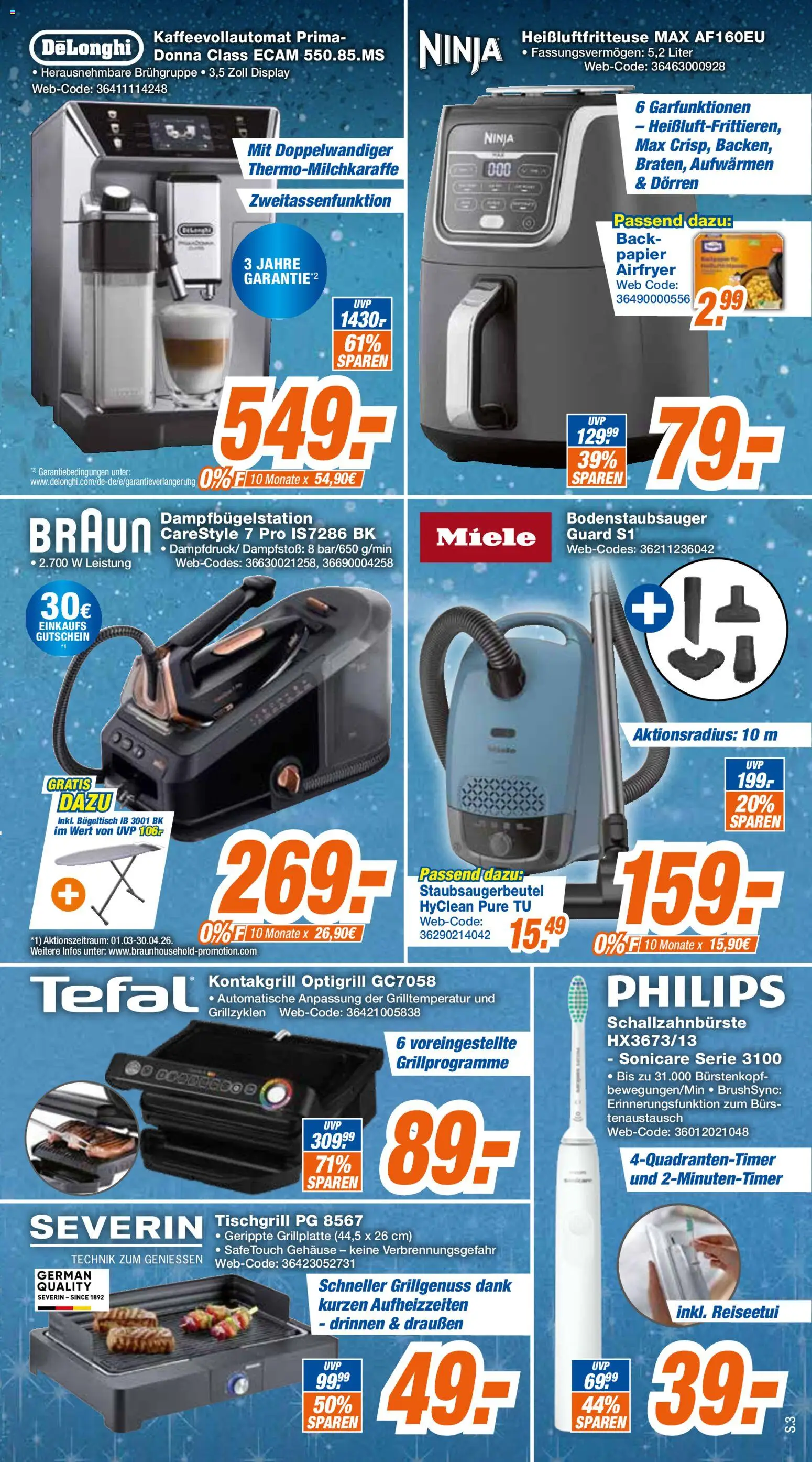 Expert Prospekt 	 – gültig ab 13.04.2026 | Seite: 3 | Produkte: Miele, Philips, Kaffeevollautomat, Heißluftfritteuse