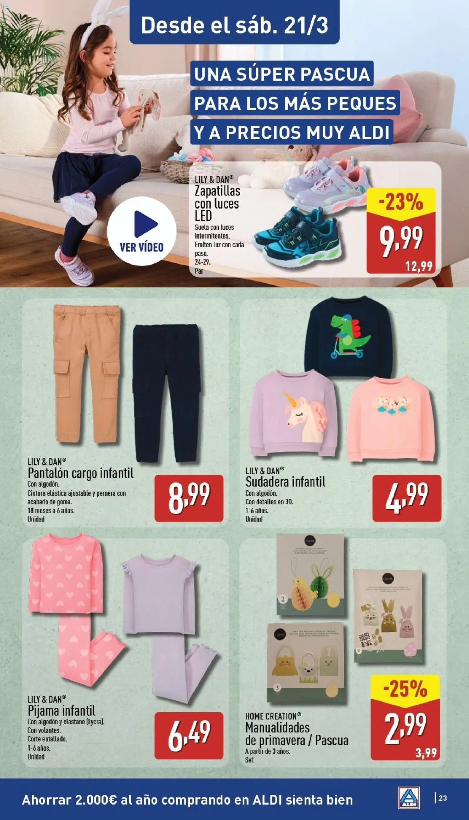 Aldi folleto Canarias │ válido desde el 16.03.2026 | Página: 23 | Productos: Sudadera, Pijama, Zapatillas, Video