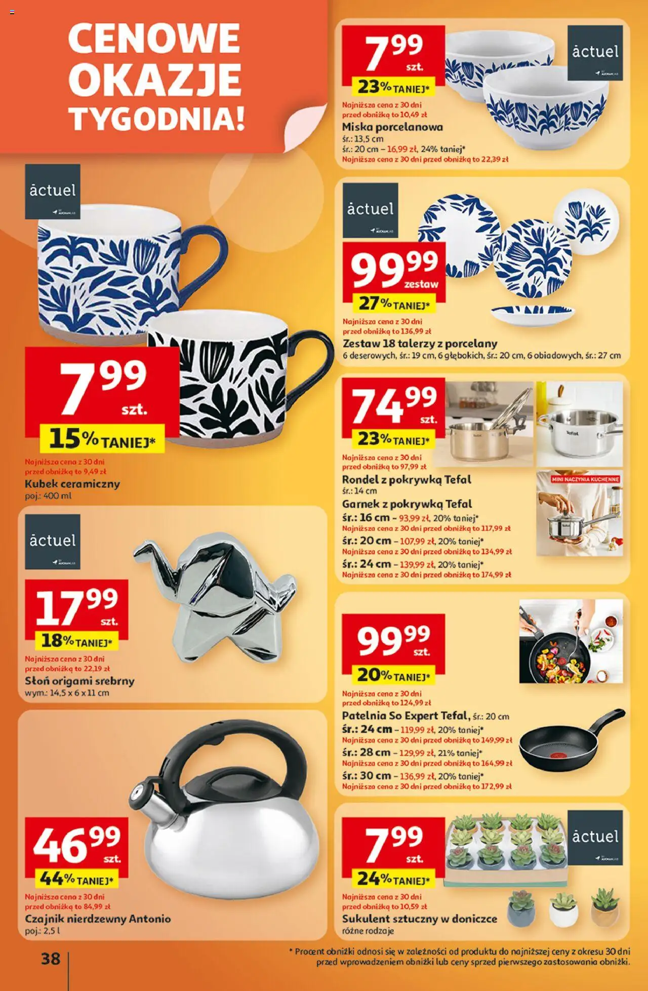 Auchan Gazetka - Wielkie przeboje cenowe Hipermarket od 09.10.2025 | Strona: 38 | Produkty: Czajnik, Garnek, Patelnia, Tefal