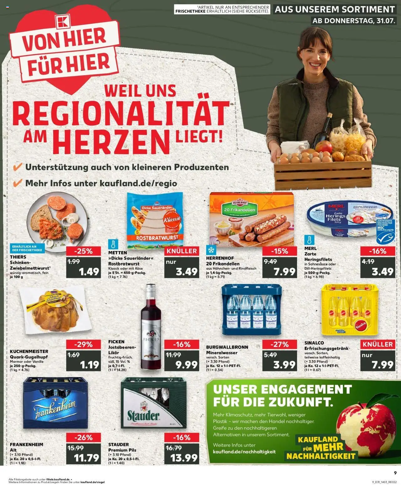 Kaufland prospekt Bottrop	 - gültig ab dem 03.08.2025 | Seite: 20 | Produkte: Sinalco, Likör, Mineralwasser, Rindfleisch