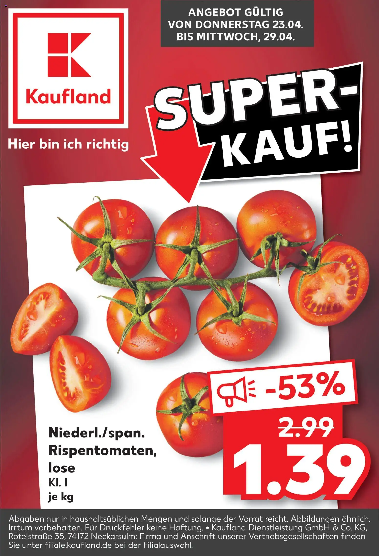 Kaufland Prospekt Kiel	 – gültig ab 22.04.2026 | Seite: 1