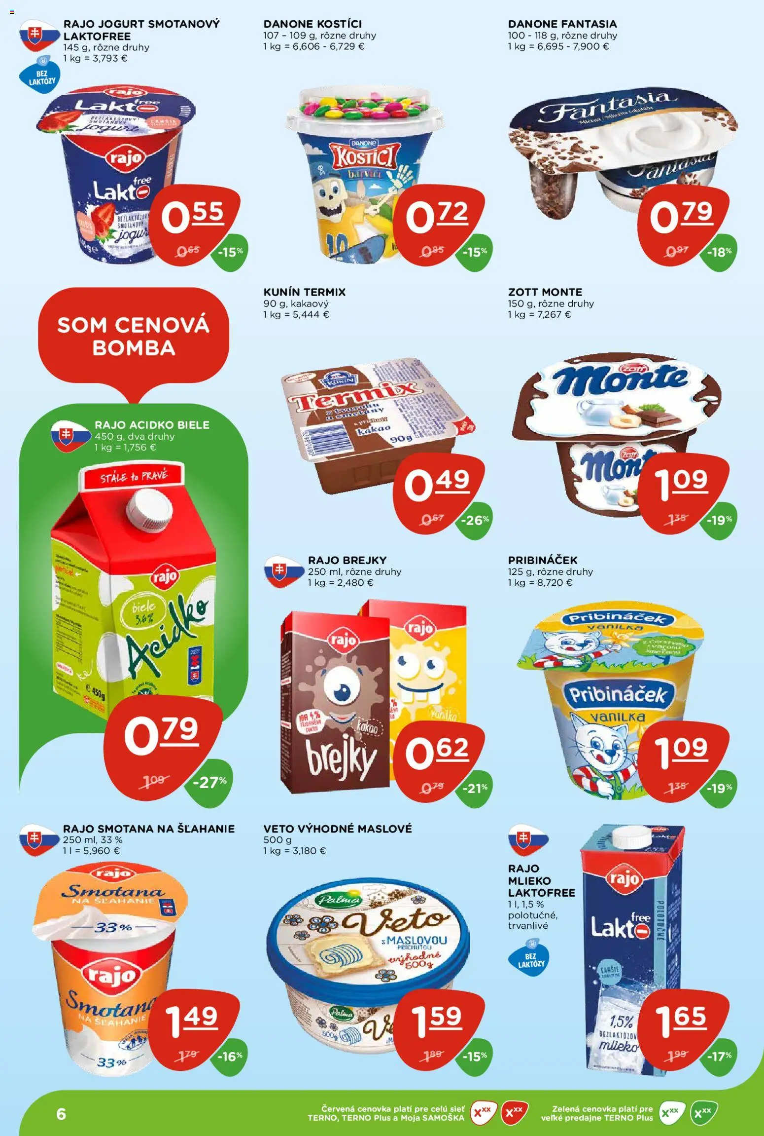 Nové Terno akcie – leták je platný od 12.03.2026 | Strana: 6 | Produkty: Mlieko, Jogurt, Acidko, Kakao