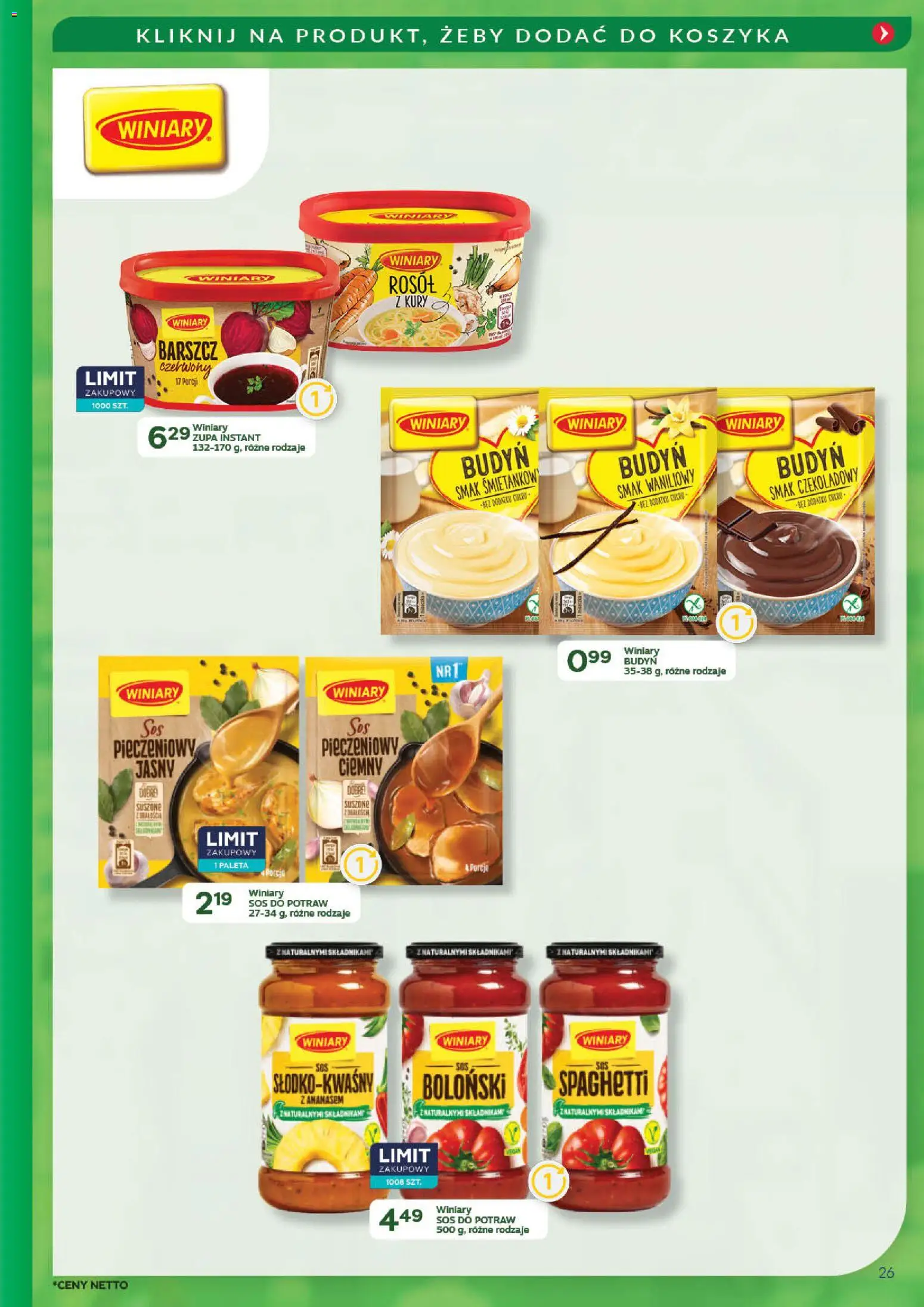 Eurocash Gazetka - Promocje na okrągło od 03.11.2025 | Strona: 26 | Produkty: Barszcz, Zupa, Sos