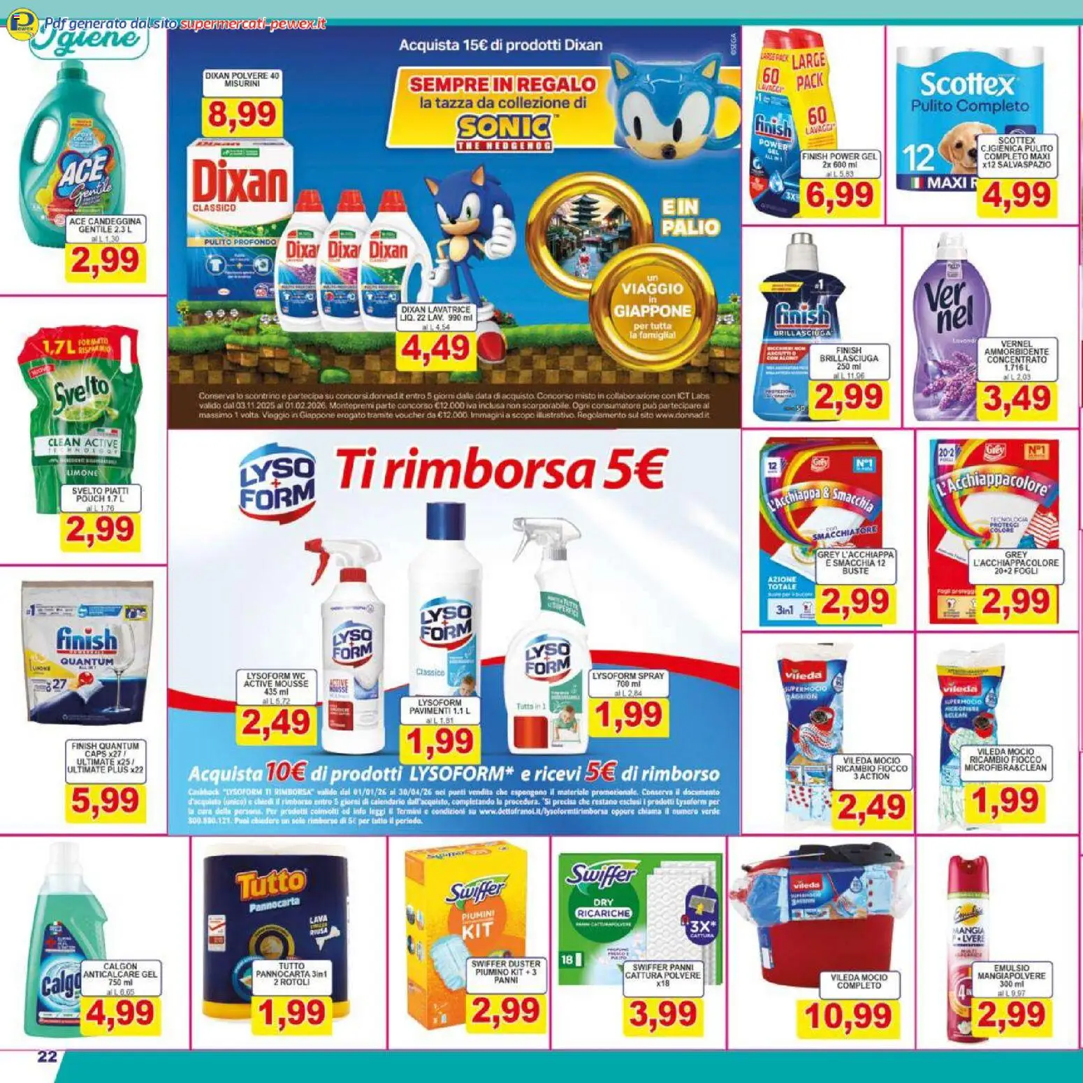 Volantino Pewex del 07.01.2026 | Pagina: 22 | Prodotti: Ammorbidente, Smacchiatore, Limone, The