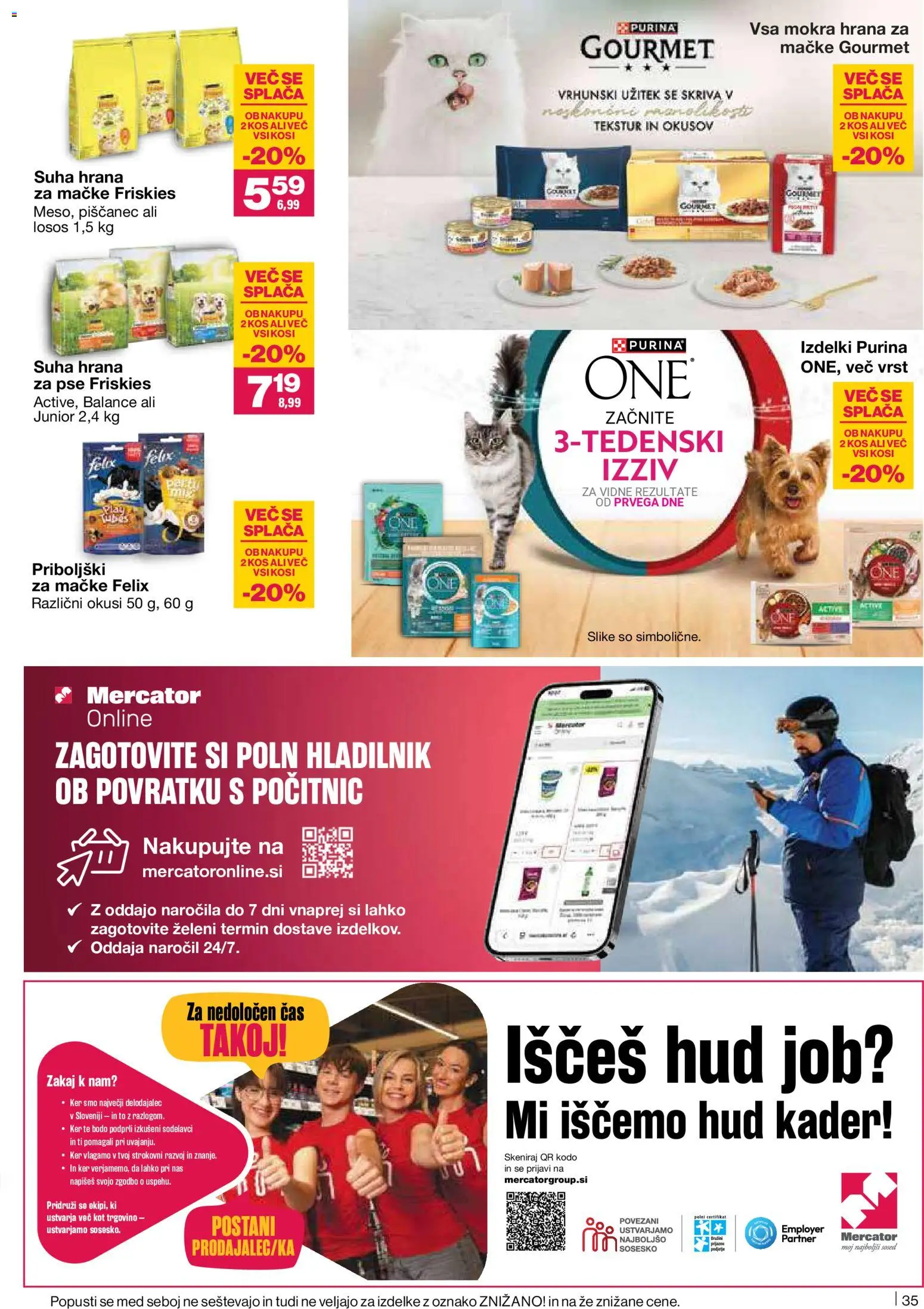 Novi Mercator katalog ponudbe – veljaven od 05.02.2026 | Stran: 35 | Izdelki: Hrana za mačke, Hrana za pse, Losos, Priboljški