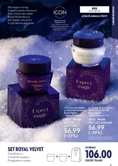 Ofertele Oriflame valabile de la 03.12.2025 | Pagină: 21 | Produse: Pungă, Cremă de zi, Cremă de noapte, Cremă