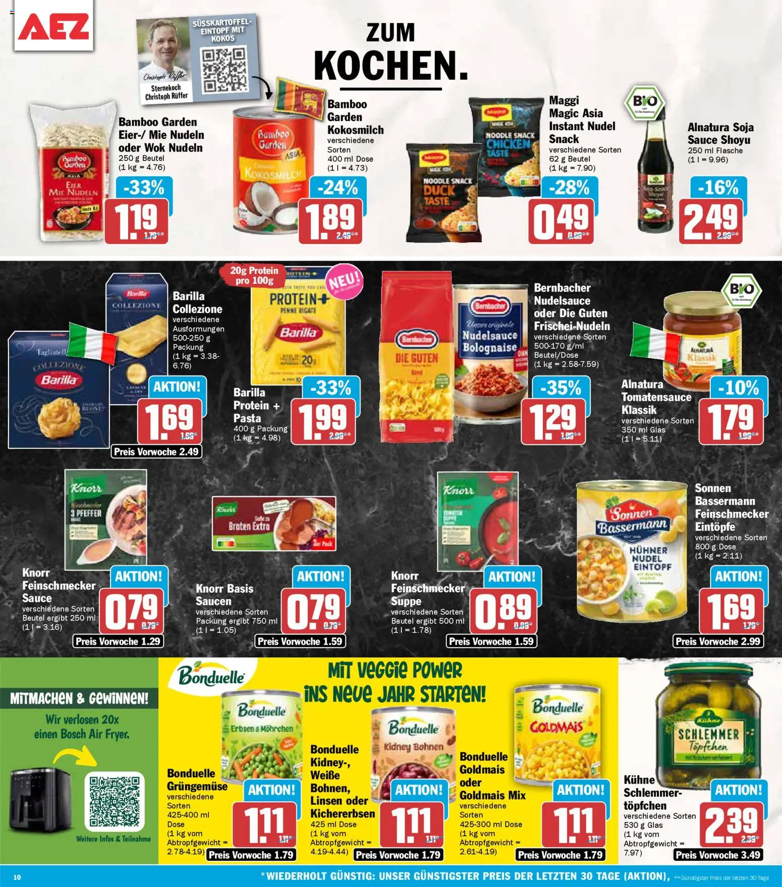 AEZ Prospekt 	 – gültig ab 12.01.2026 | Seite: 10 | Produkte: Bosch, Barilla, Knorr, Pasta