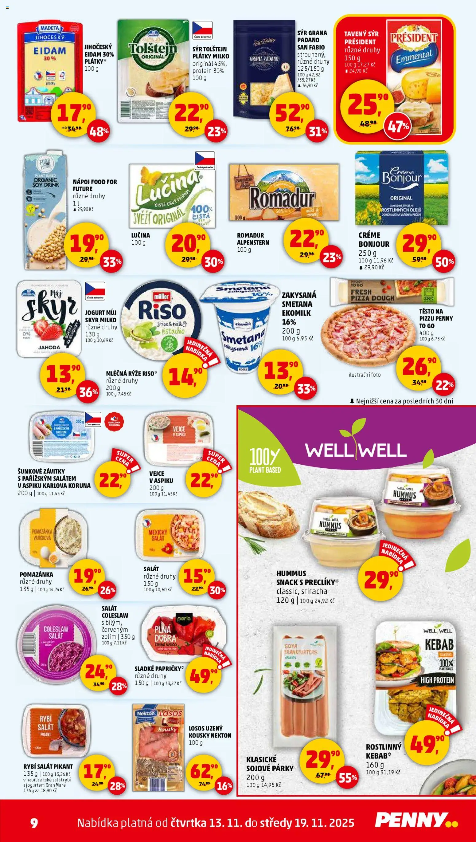 Penny Market leták - Čtvrtečník od 13.11.2025 | Strana: 9 | Produkty: Coleslaw, Mléčná rýže, Rybí salát, Skyr