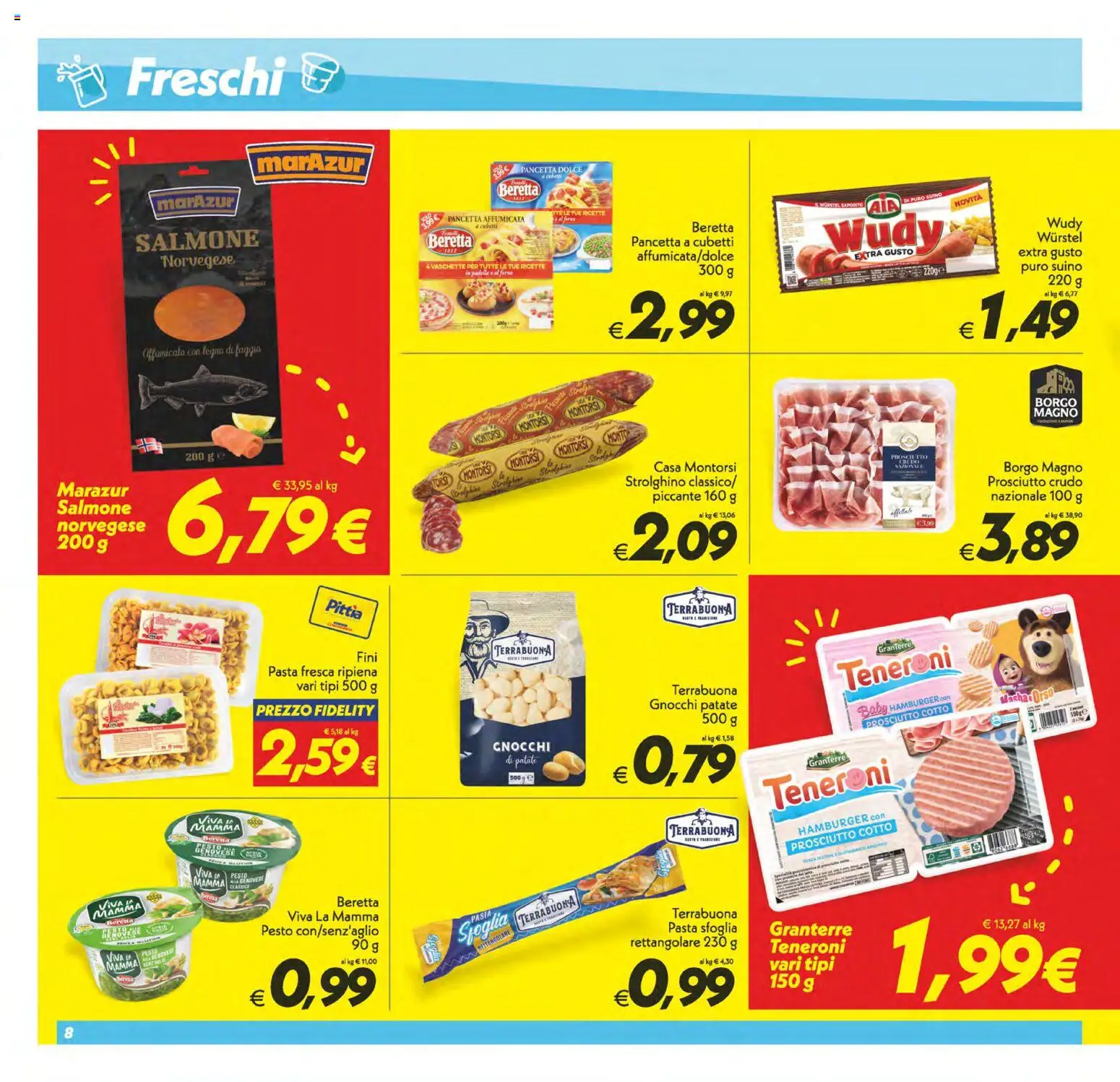 Volantino SuperConveniente del 23.01.2026 | Pagina: 8 | Prodotti: Prosciutto Crudo, Prosciutto Cotto, Salmone, Wurstel