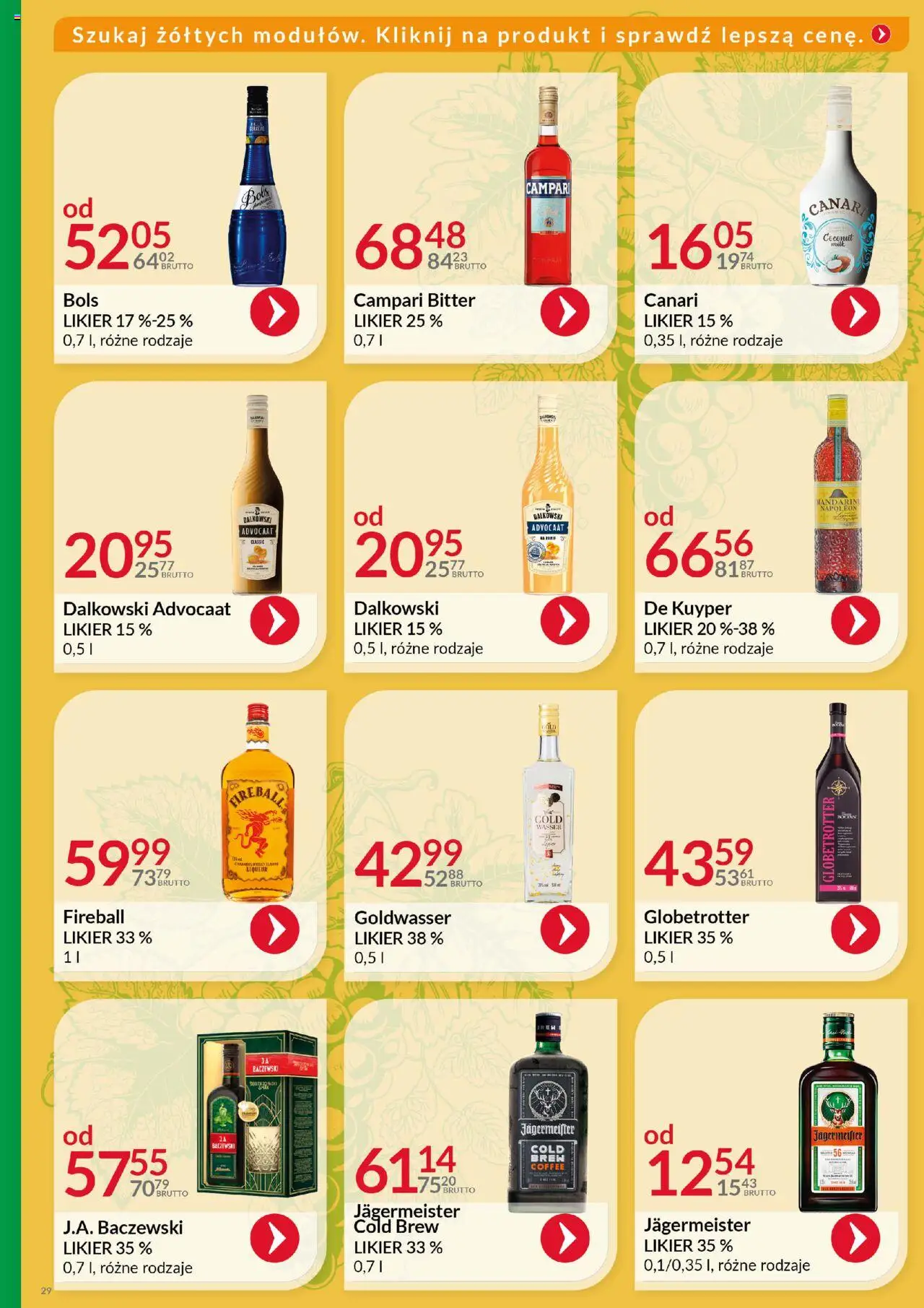 Eurocash Gazetka - Katalog Alkoholowy od 01.06.2025 | Strona: 29 | Produkty: Campari, Jagermeister