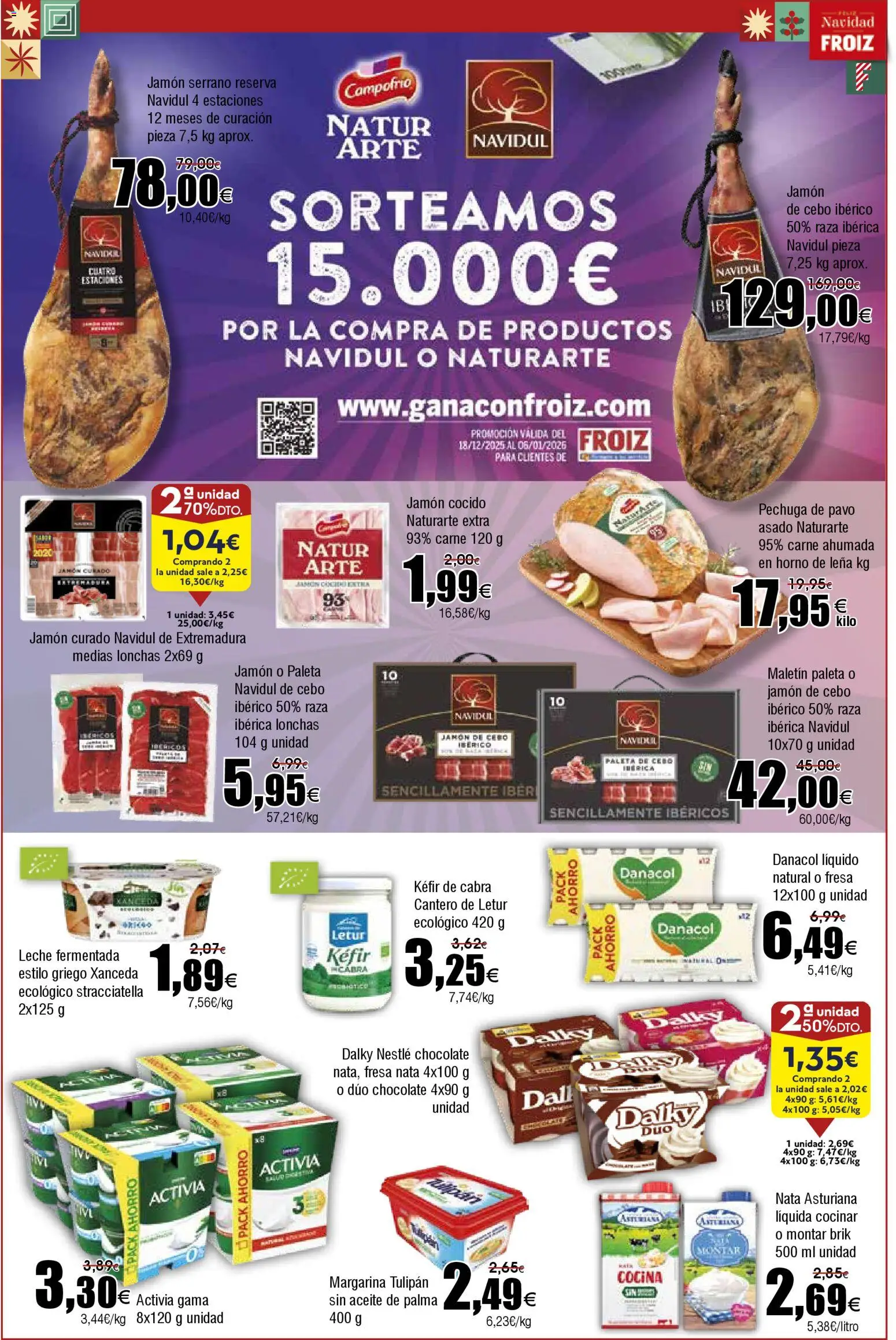 Froiz folleto │ válido desde el 18.12.2025 | Página: 14 | Productos: Medias, Chocolate, Jamón, Horno