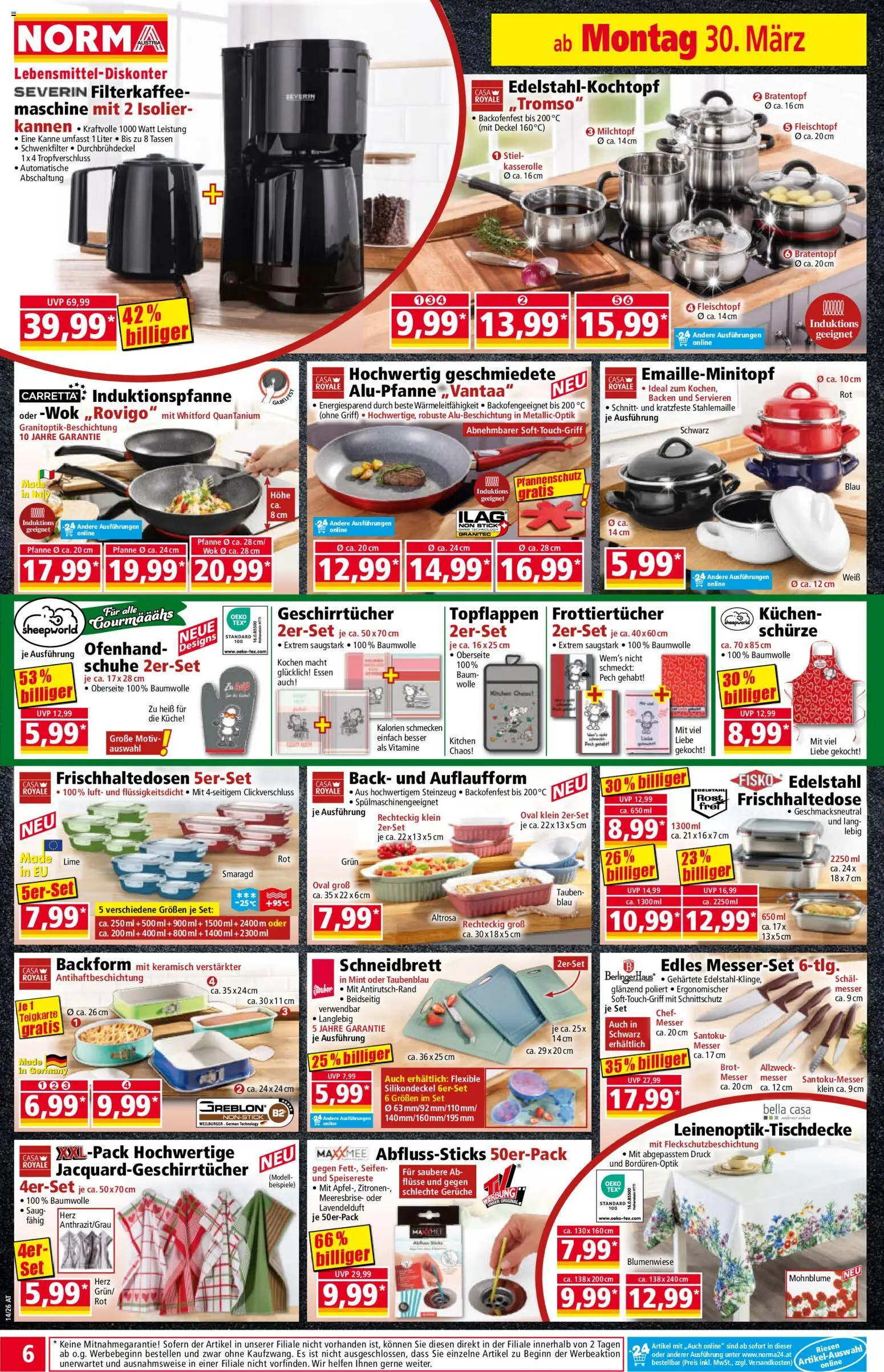 Norma Flugblatt gültig ab 30.03.2026 | Seite: 6 | Produkte: Schal, Brot