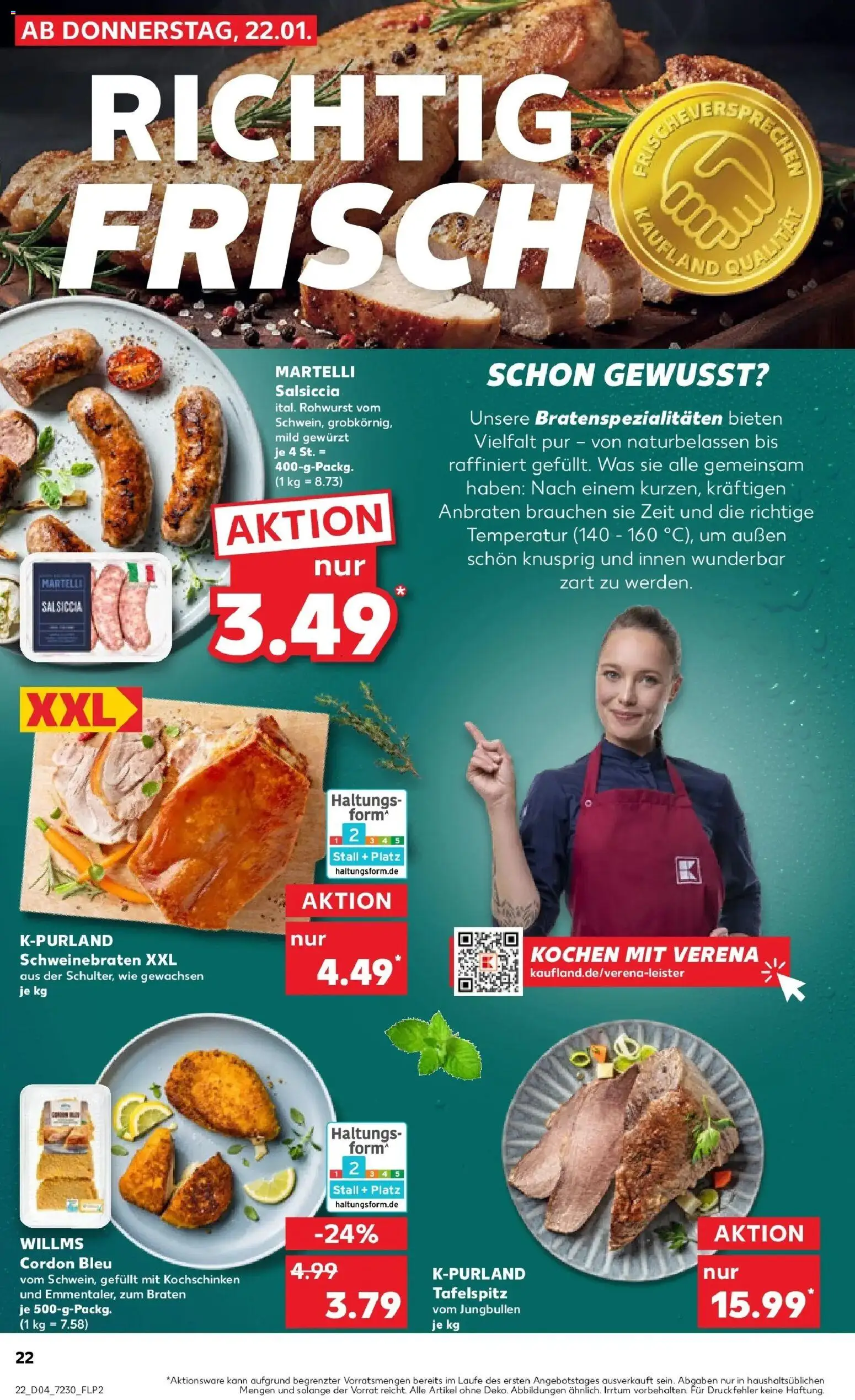 Kaufland prospekt Cloppenburg	 – gültig ab 22.01.2026 | Seite: 22 | Produkte: Tafelspitz