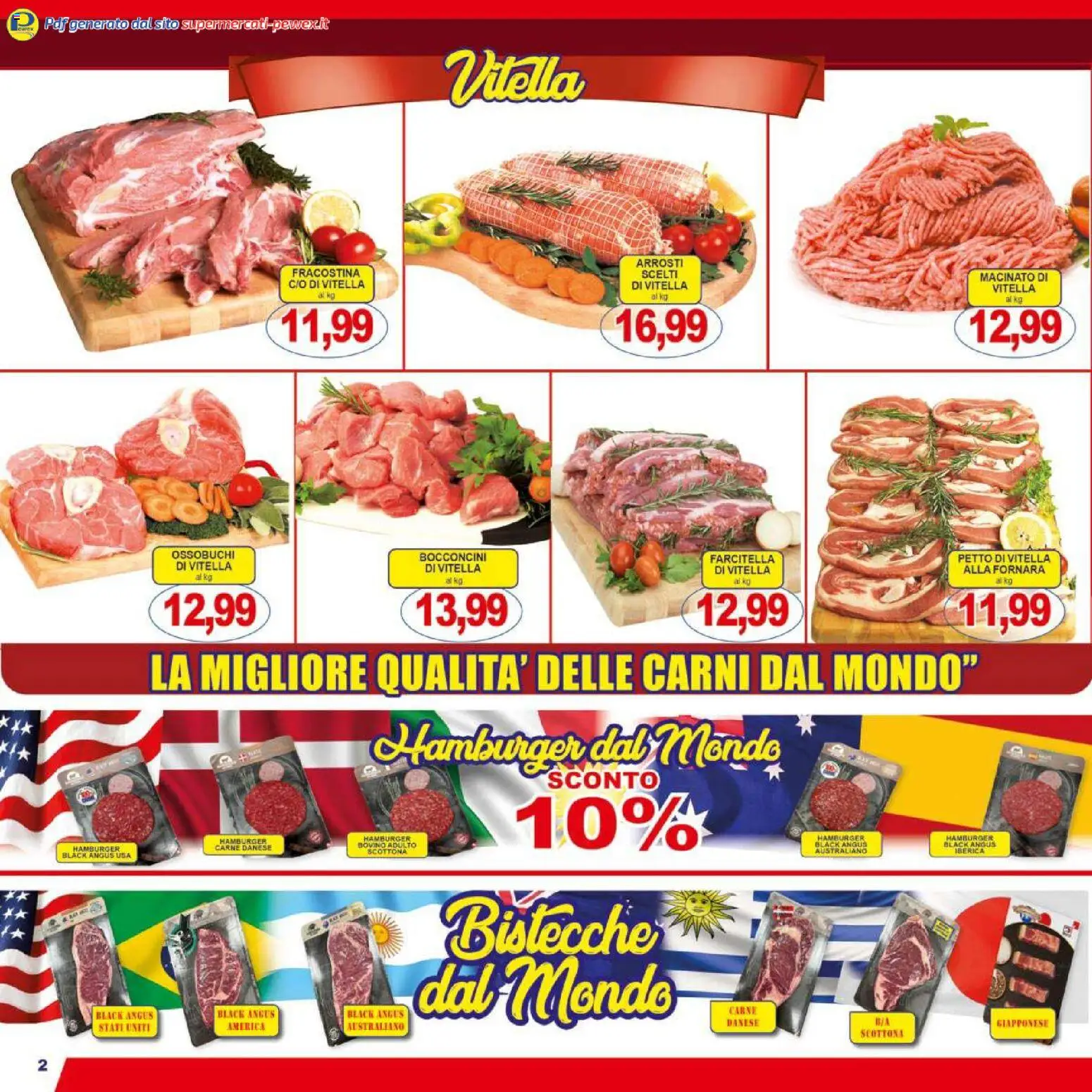 Volantino Pewex del 07.01.2026 | Pagina: 2 | Prodotti: Bovino, Hamburger, Macinato