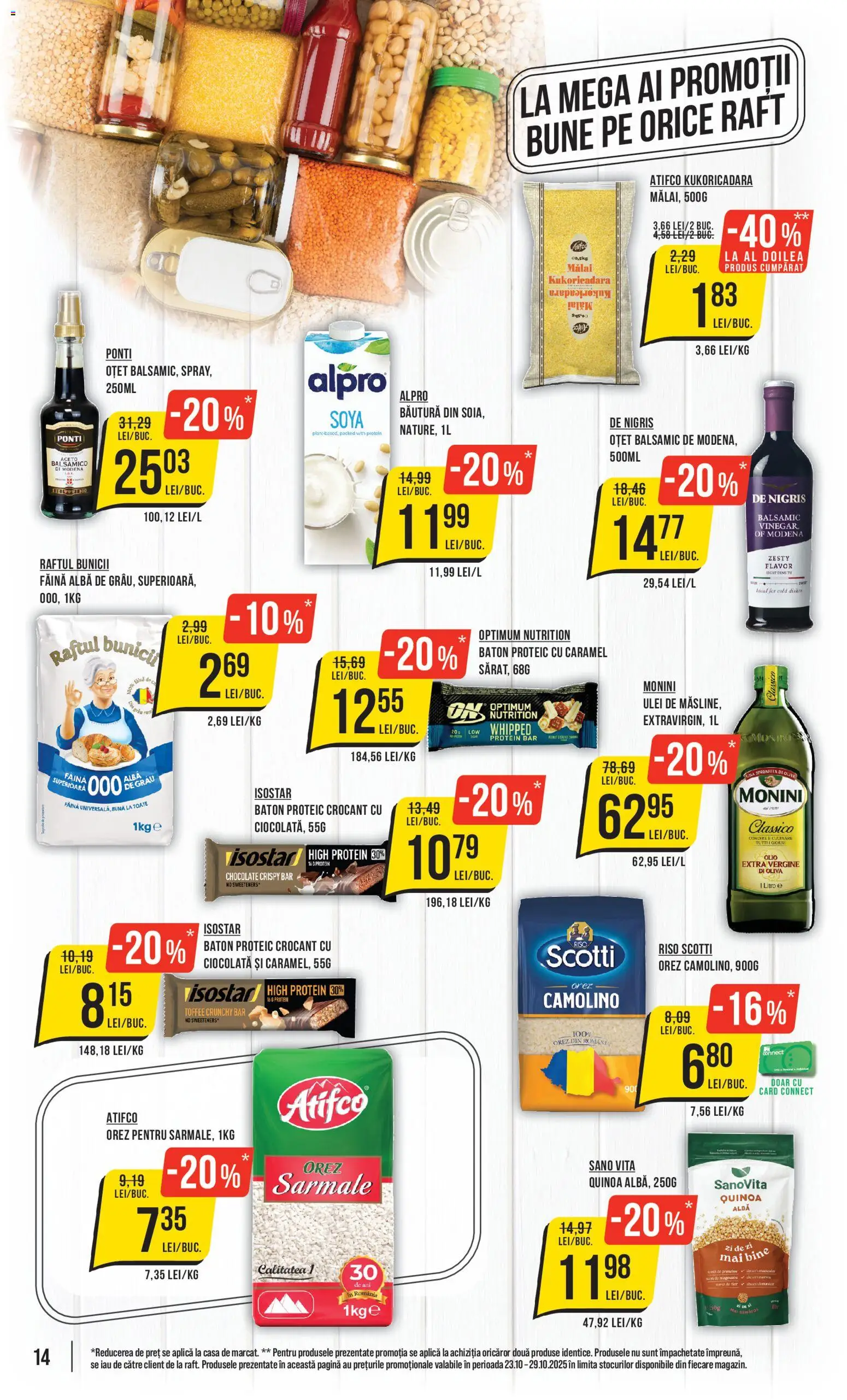 Noul catalog Mega Image – valabil de la 23.10.2025 | Pagină: 14 | Produse: Raft, Ulei, Ciocolată, Orez