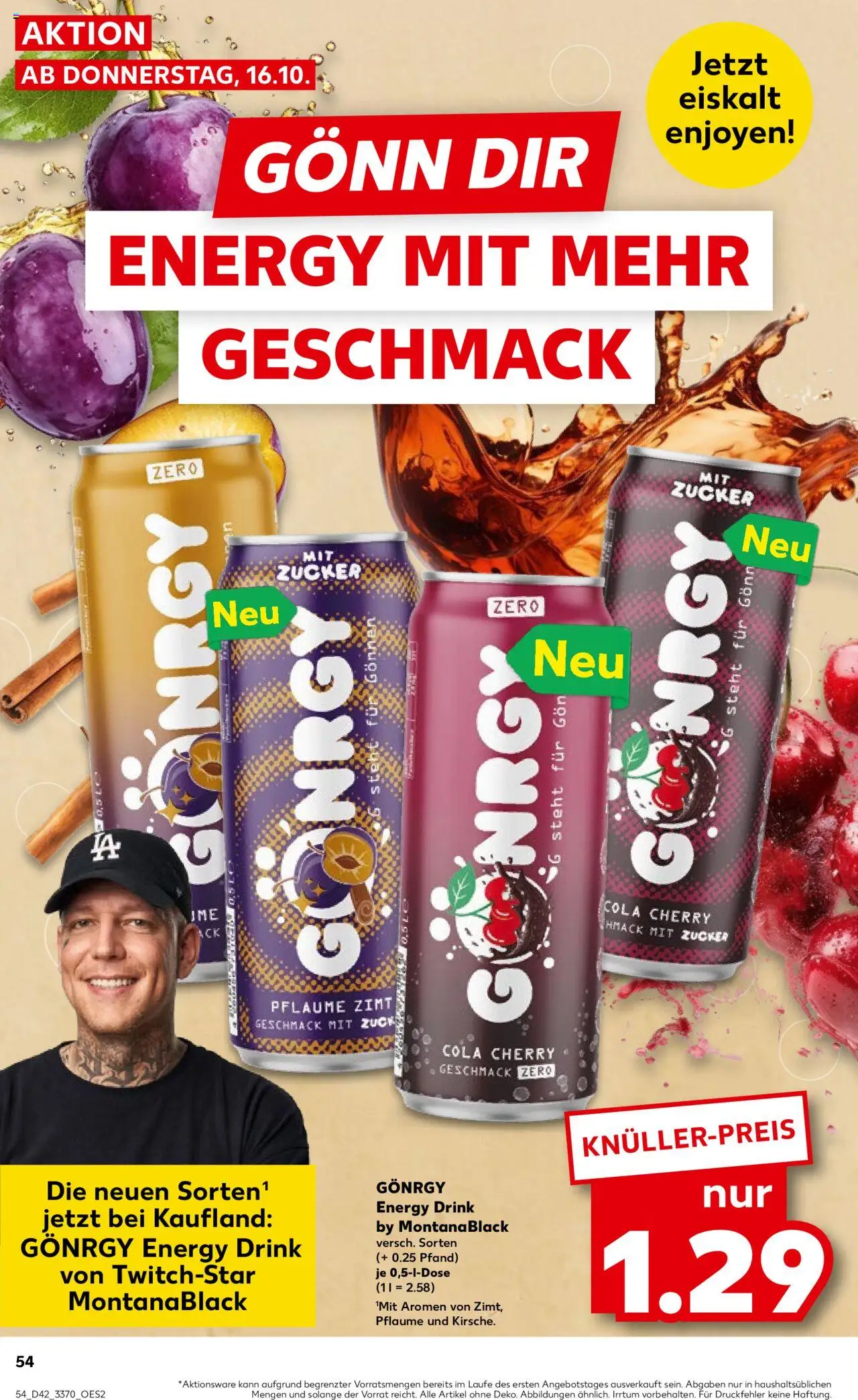 Kaufland prospekt Frankfurt (Oder)	 – gültig ab 16.10.2025 | Seite: 54 | Produkte: Cola, Energy, Zucker
