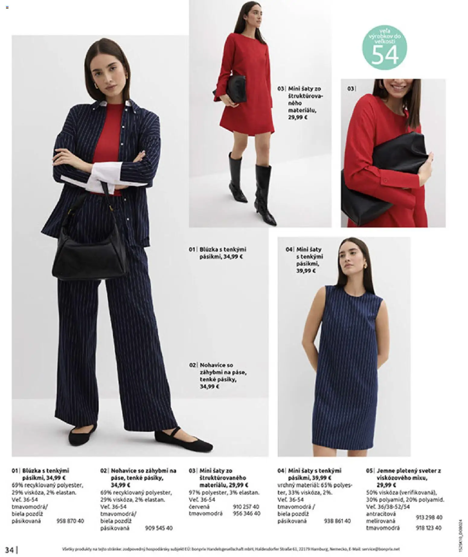 Nové Bonprix akcie – leták je platný od 01.11.2025 | Strana: 36 | Produkty: Šaty, Blúzka, Sveter, Nohavice