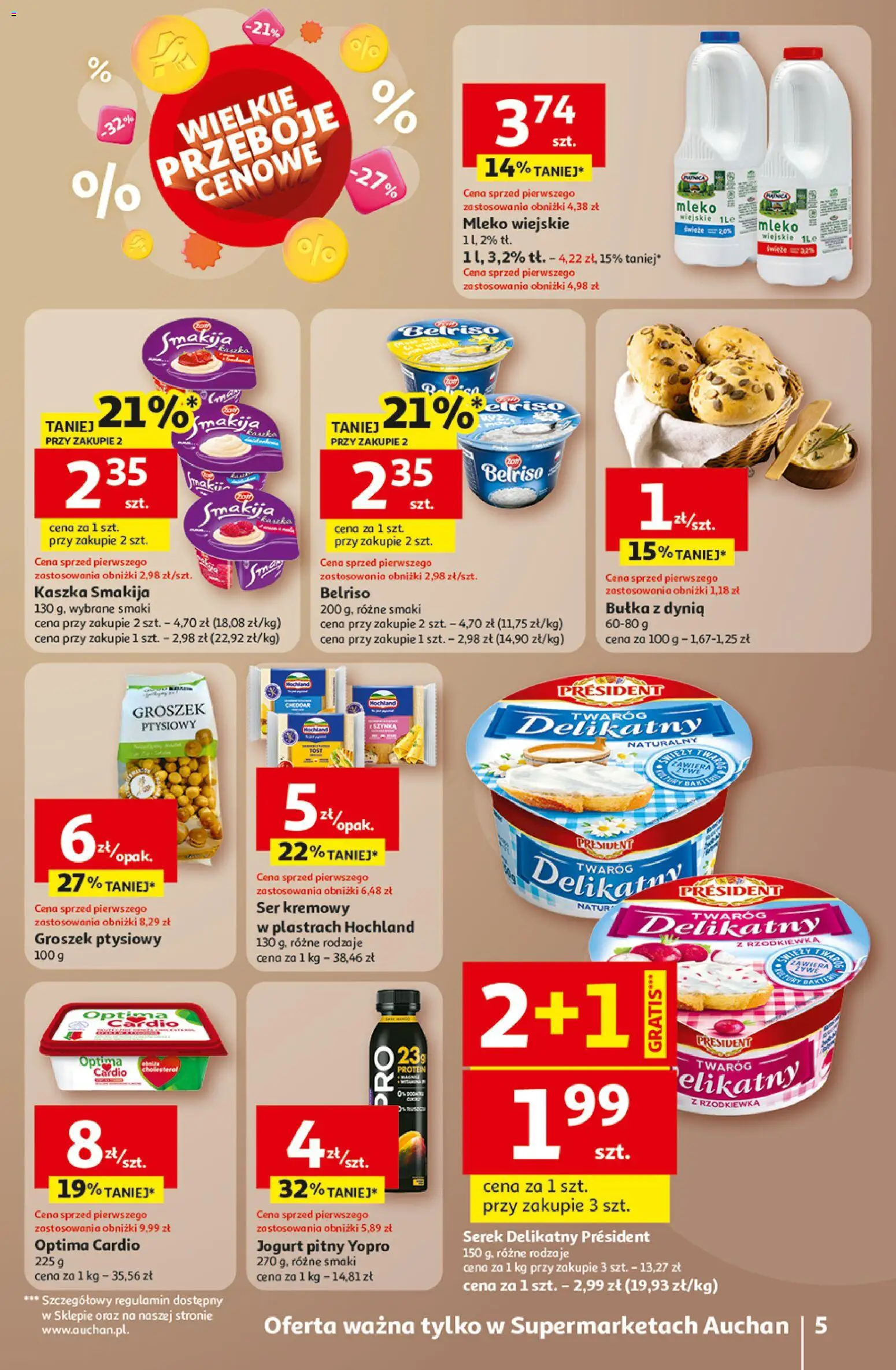 Auchan Gazetka od 02.01.2026 | Strona: 5 | Produkty: Serek, Jogurt pitny, Ser, Jogurt