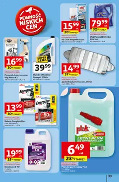 Auchan Gazetka - Lato Pełne Przyjemności Hipermarket od 10.07.2025 | Strona: 33 | Produkty: Baterie, Cleaner, Płyn do spryskiwaczy, Denaturat