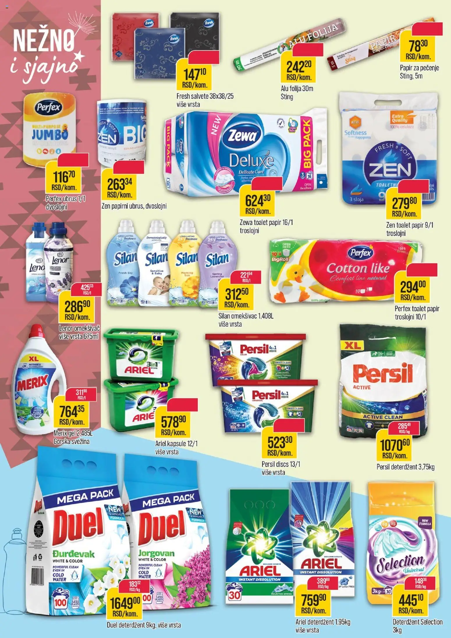 Zlatan Trag katalog - važi od 02.01.2026 | Strana: 10 | Proizvode: Kapsule, Papir za pečenje, Silan, Persil