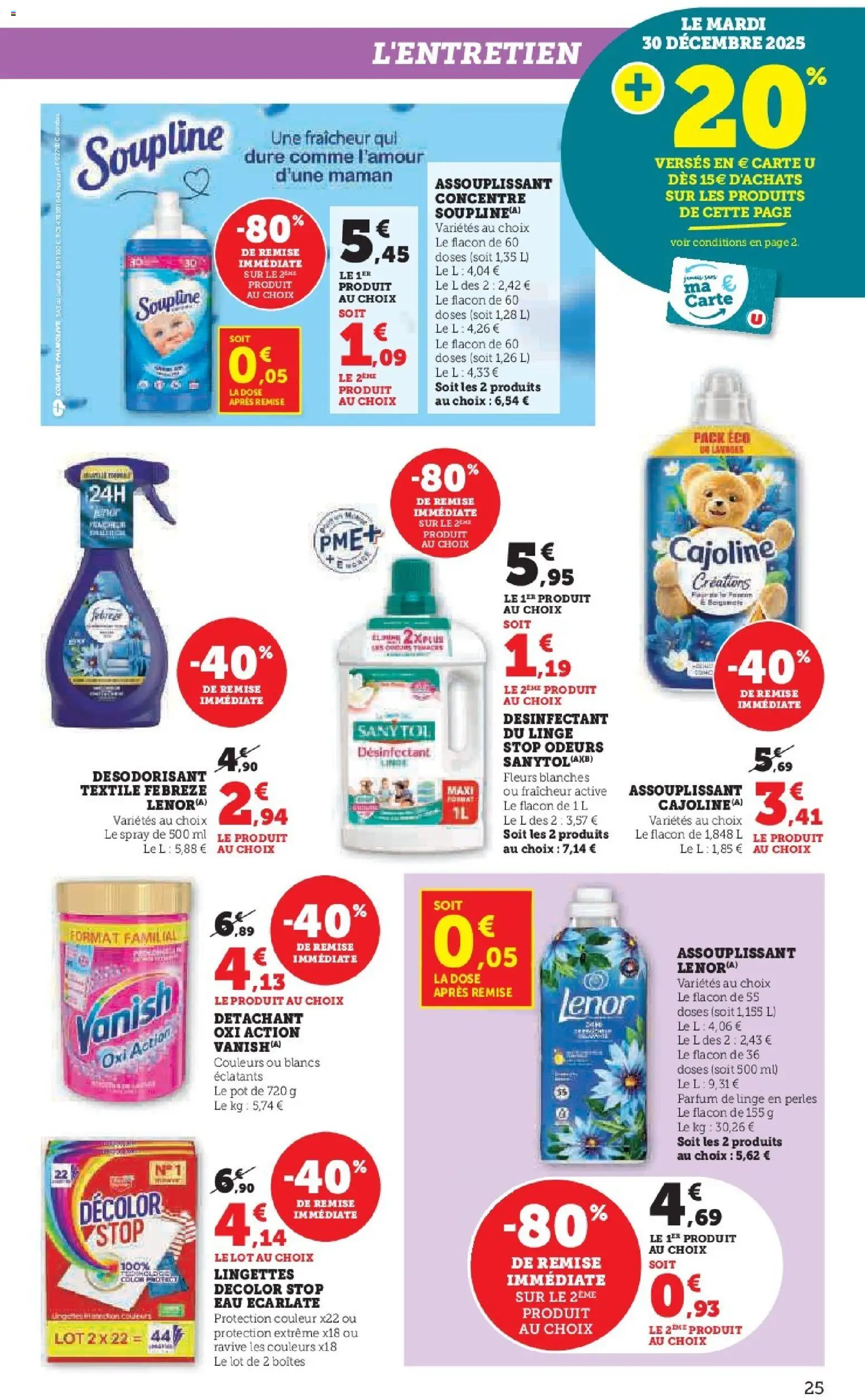 {H1} | Page: 25 | Produits: Lenor, Parfum, Désodorisant, Soupline