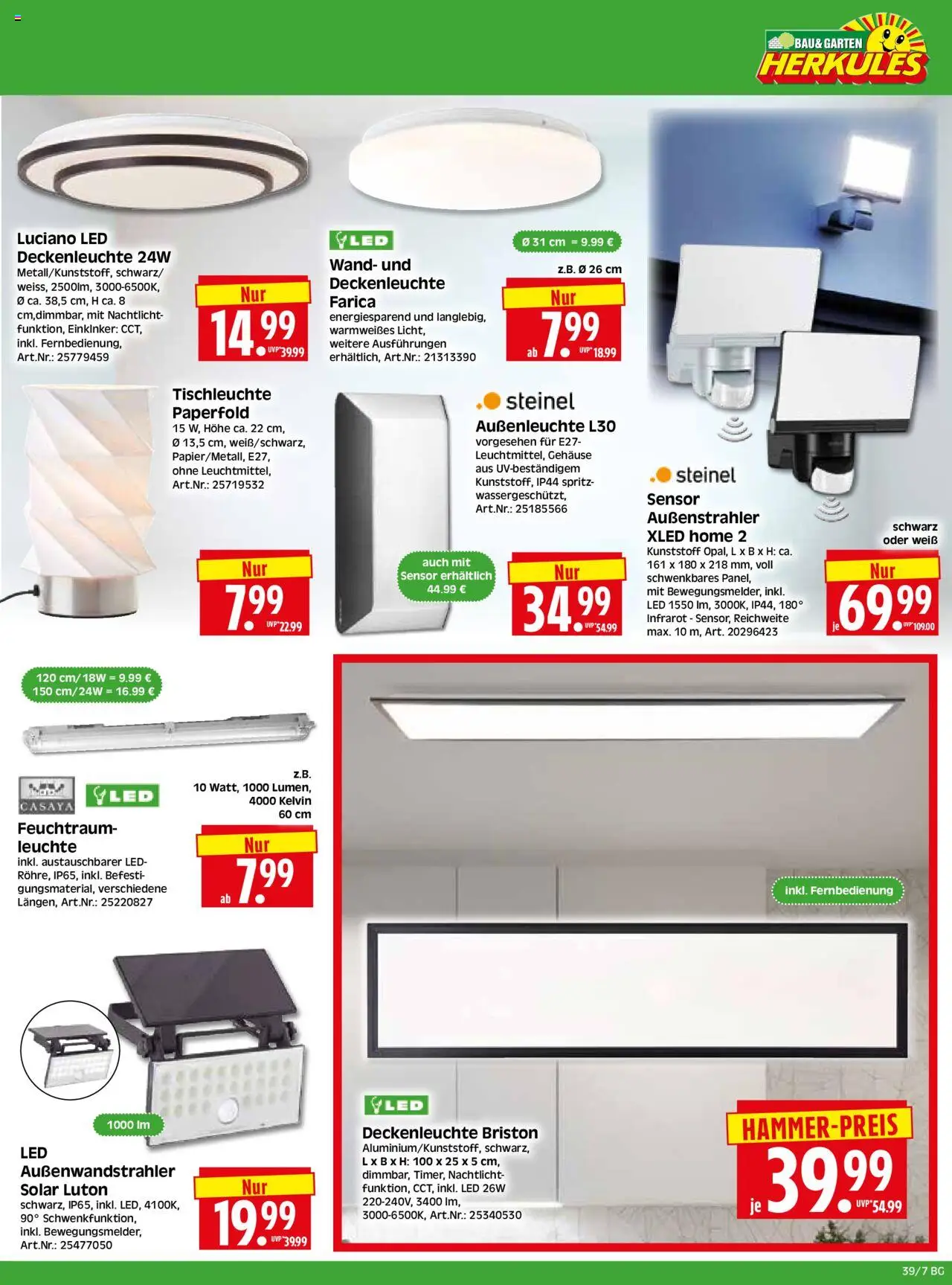 HERKULES Bau & Garten – gültig ab 22.09.2025 | Seite: 7 | Produkte: Nachtlicht, Außenleuchte