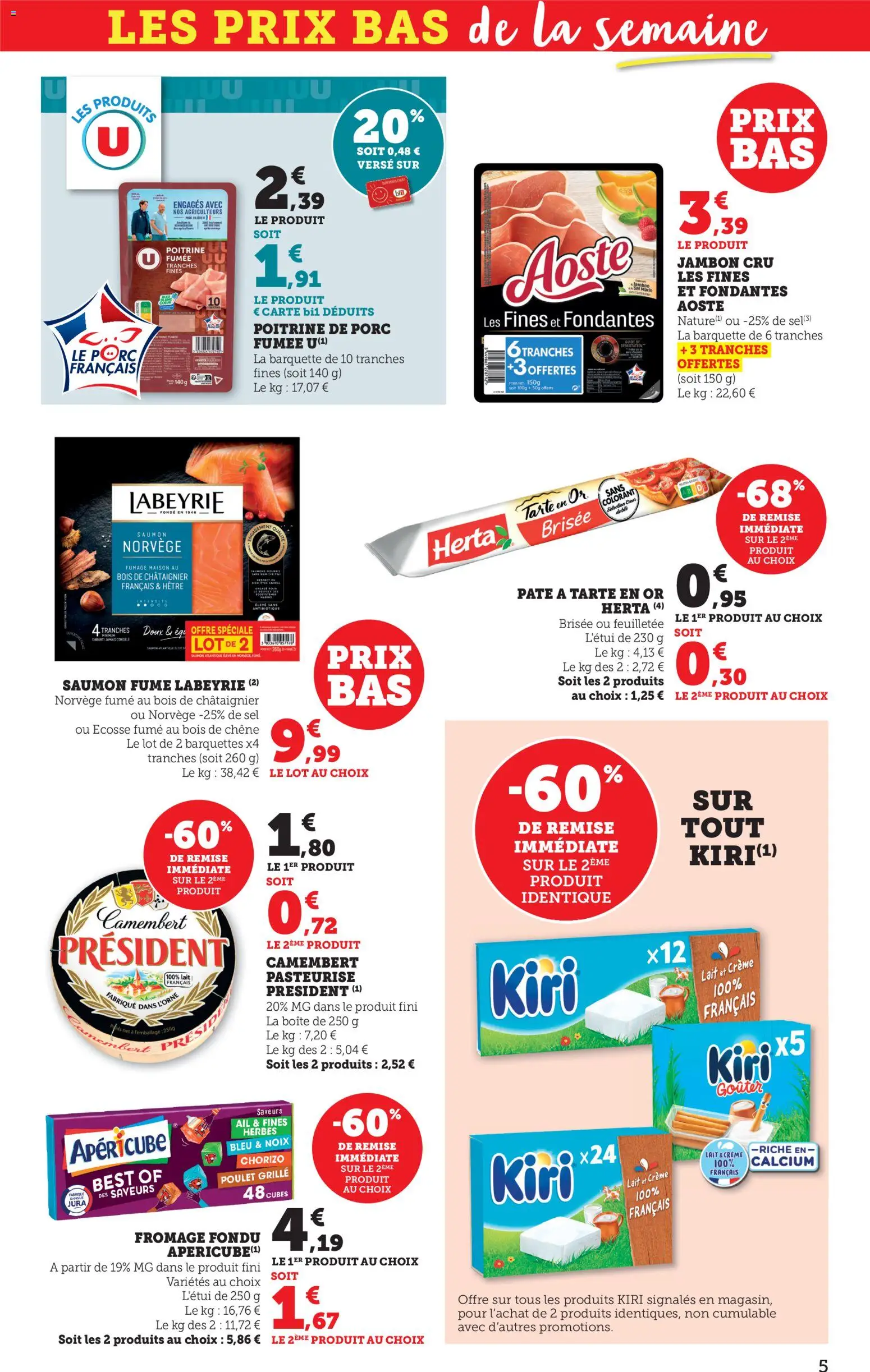 {H1} | Page: 5 | Produits: Jambon Cru, Poids, Fromage, Jambon