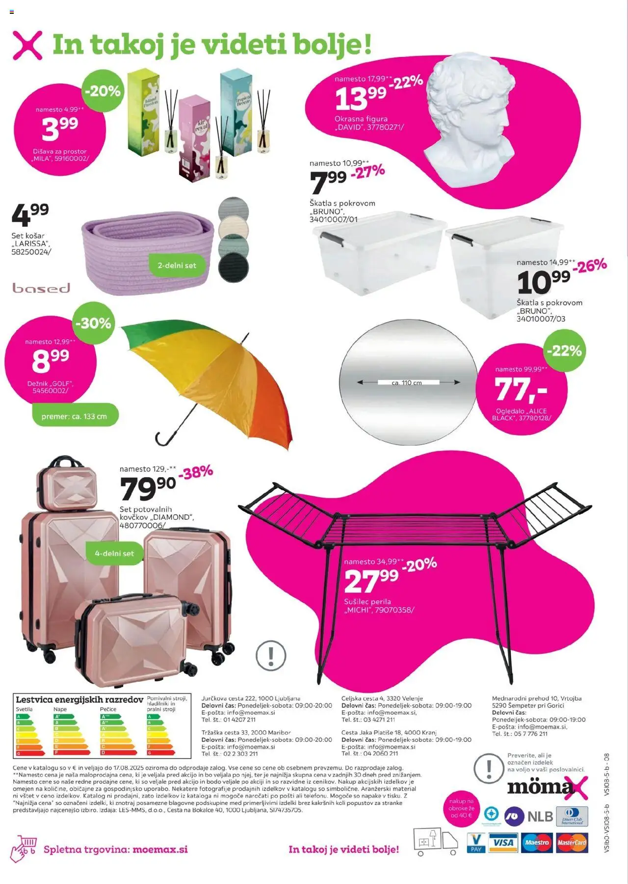 Mömax katalog  do -50% na izbrane dodatke za dom │ velja od 04.08.2025 | Stran: 8 | Izdelki: Skatla, Ogledalo, Disava, Deznik