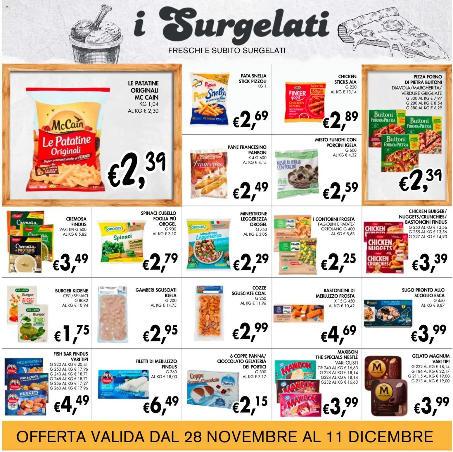 Volantino Coal del 28.11.2025 | Pagina: 11 | Prodotti: Minestrone, Pizza, Gelato, Spinaci