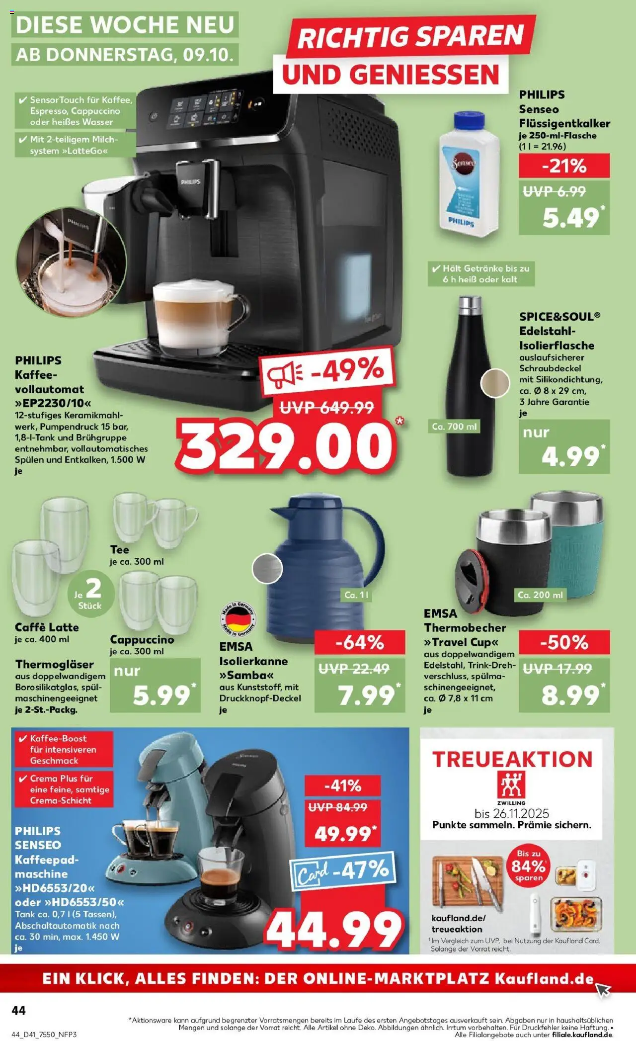 Kaufland prospekt Geislingen An Der Steige	 – gültig ab 09.10.2025 | Seite: 44 | Produkte: Philips, Milch, Kaffee, Wasser