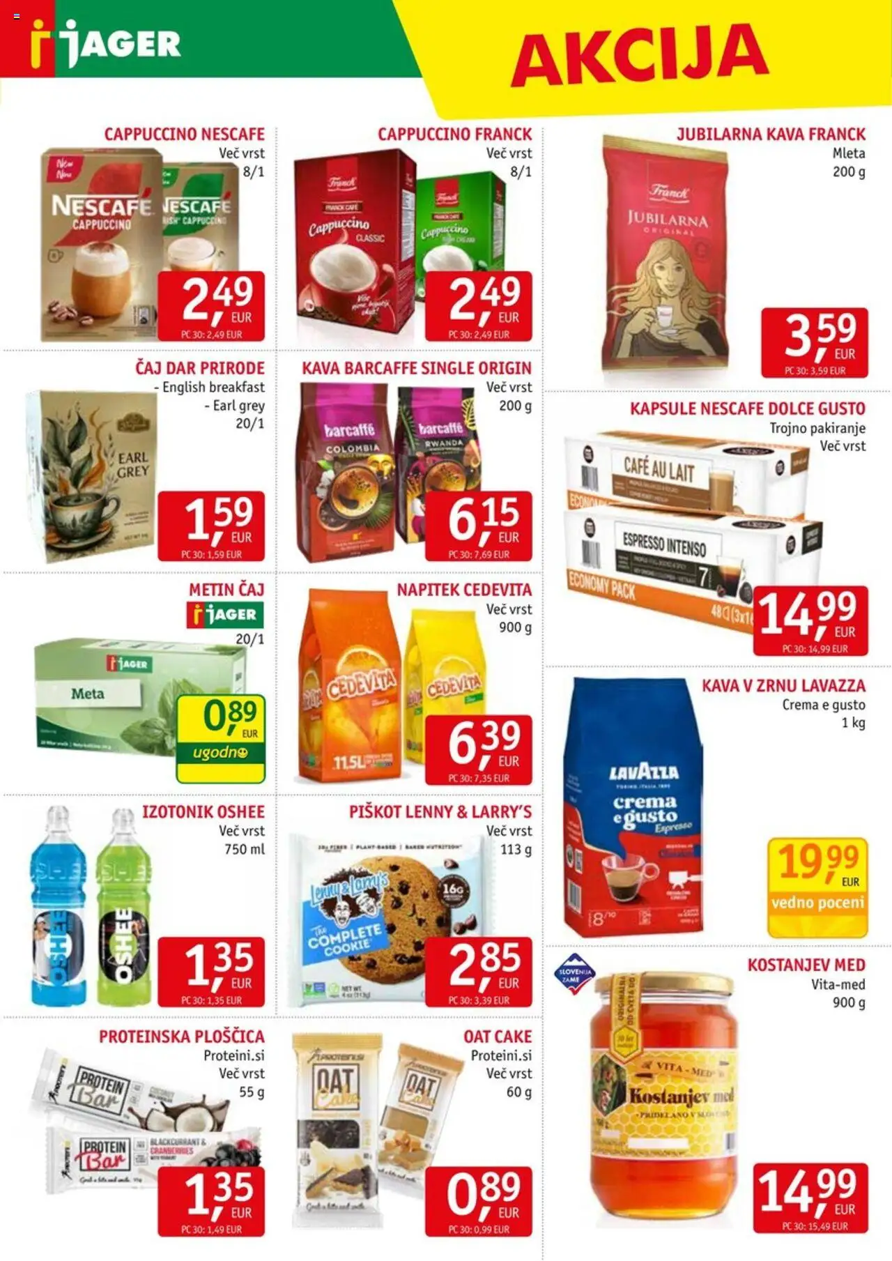 Novi Jager katalog ponudbe – veljaven od 01.10.2025 | Stran: 13 | Izdelki: Kava, Caj