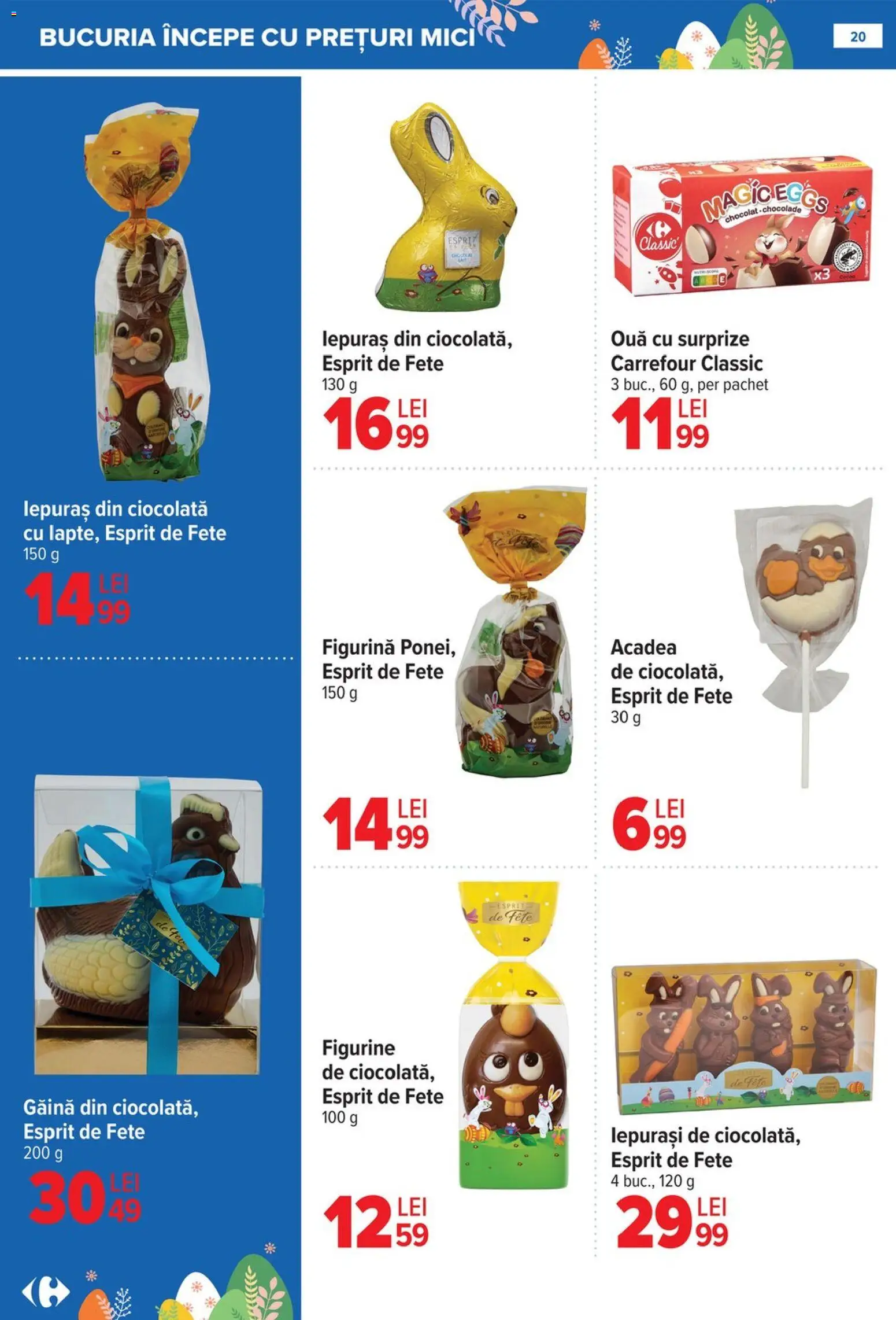 Noul catalog Carrefour – valabil de la 25.03.2026 | Pagină: 20 | Produse: Ouă, Ciocolată