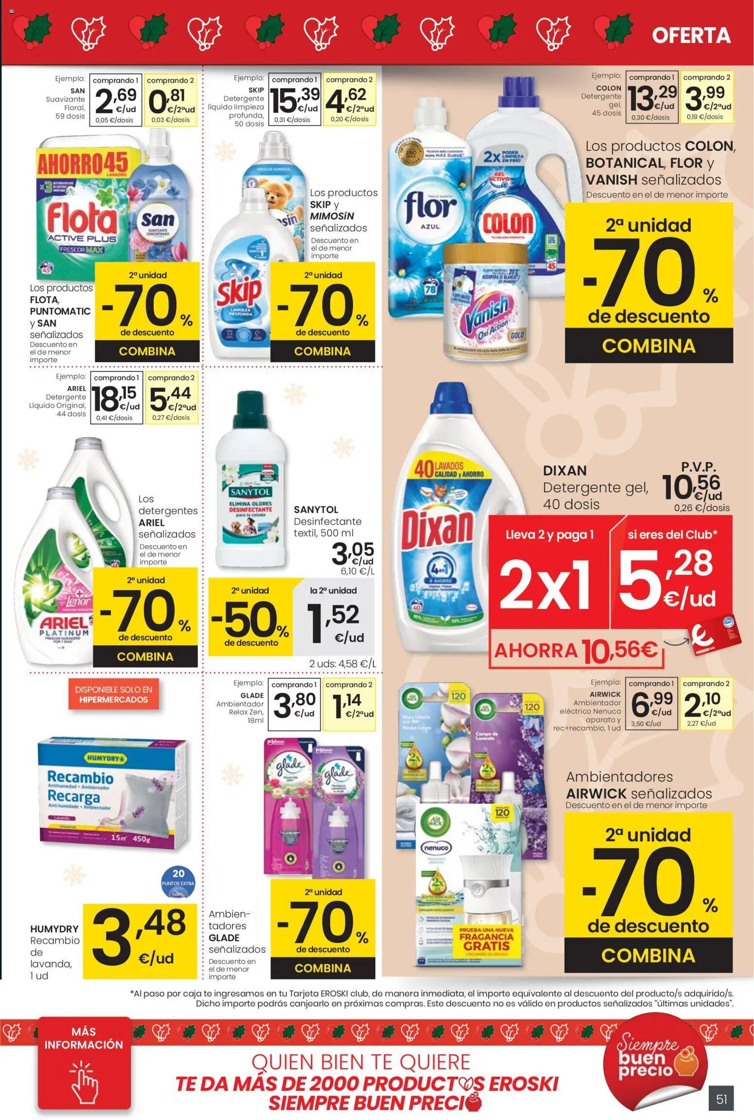 Eroski - Navidad │ válido desde el 18.12.2025 | Página: 51 | Productos: Fragancia, Detergente, Detergente líquido, Suavizante
