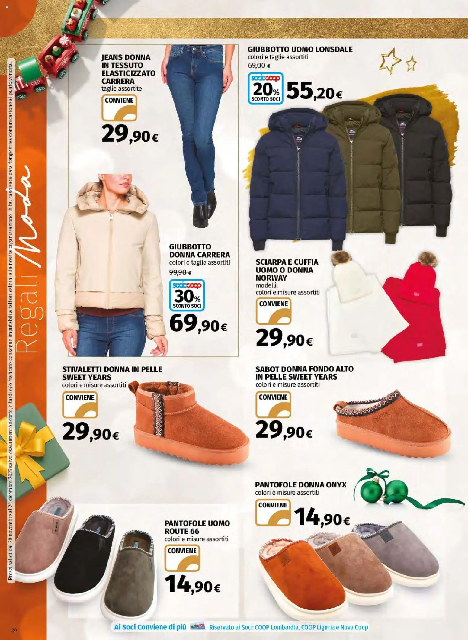 Volantino Ipercoop del 20.11.2025 | Pagina: 30 | Prodotti: Sabot, Sciarpa, Jeans, Data