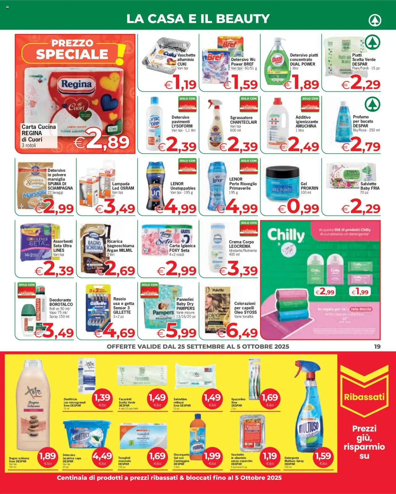 Volantino Eurospar del 25.09.2025 | Pagina: 19 | Prodotti: Deodorante, Spazzolino, Detergente, Profumo