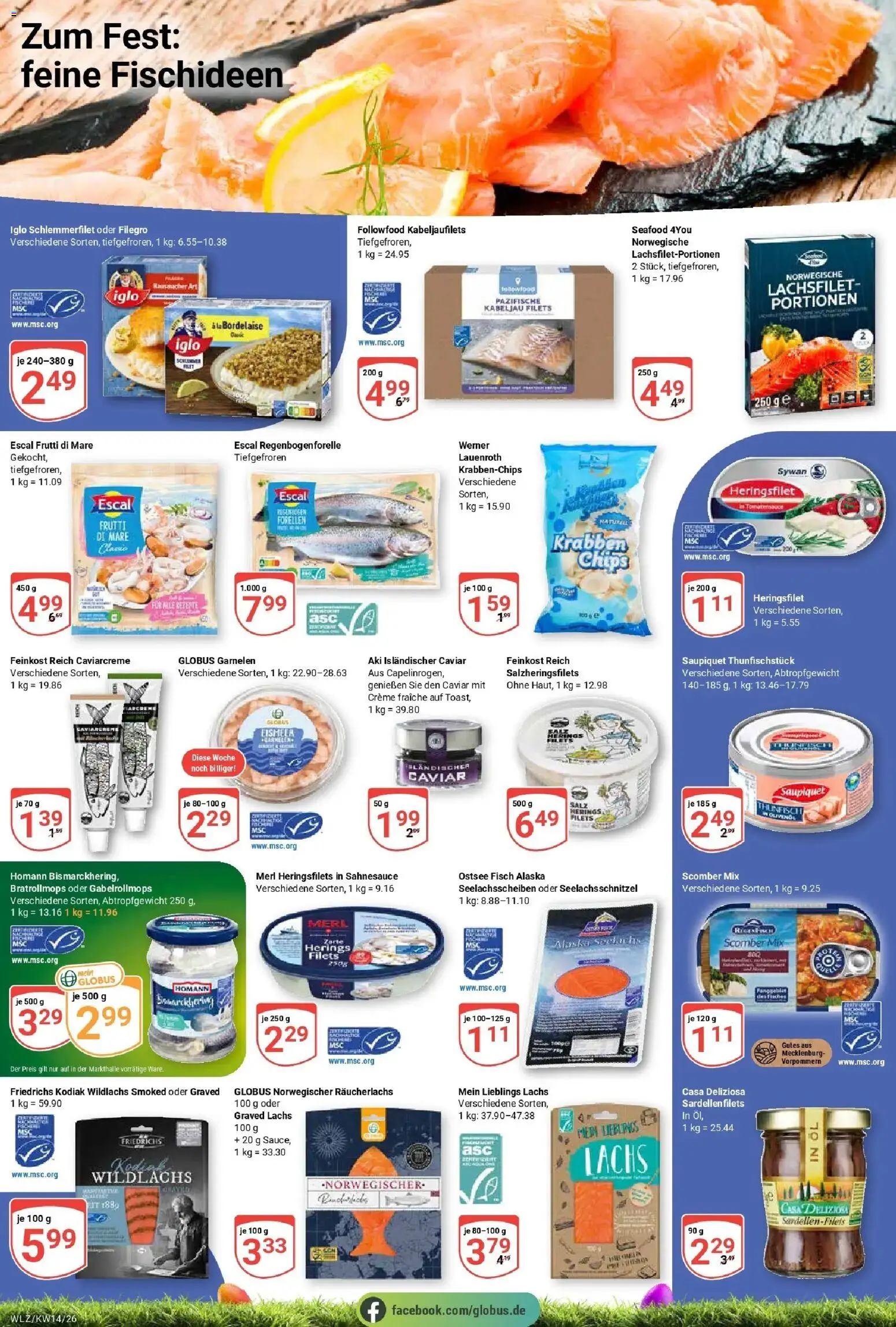 Globus prospekt Weischlitz	 – gültig ab 30.03.2026 | Seite: 16 | Produkte: Thunfisch, Garnelen, Räucherlachs, Salz