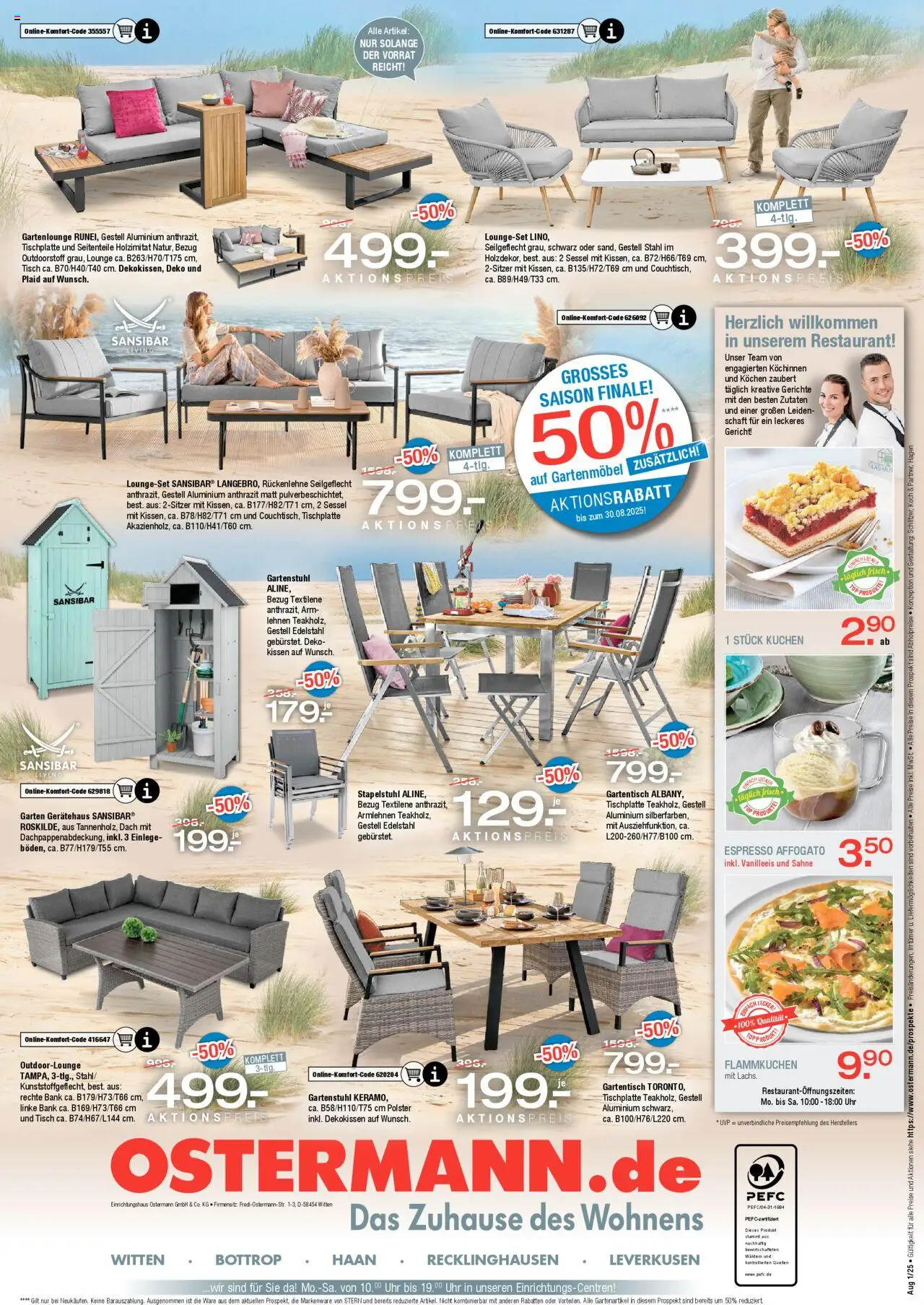 Ostermann Prospekt 	 - gültig ab dem 02.08.2025 | Seite: 12 | Produkte: Kissen, Tisch, Gartenmöbel, Sahne