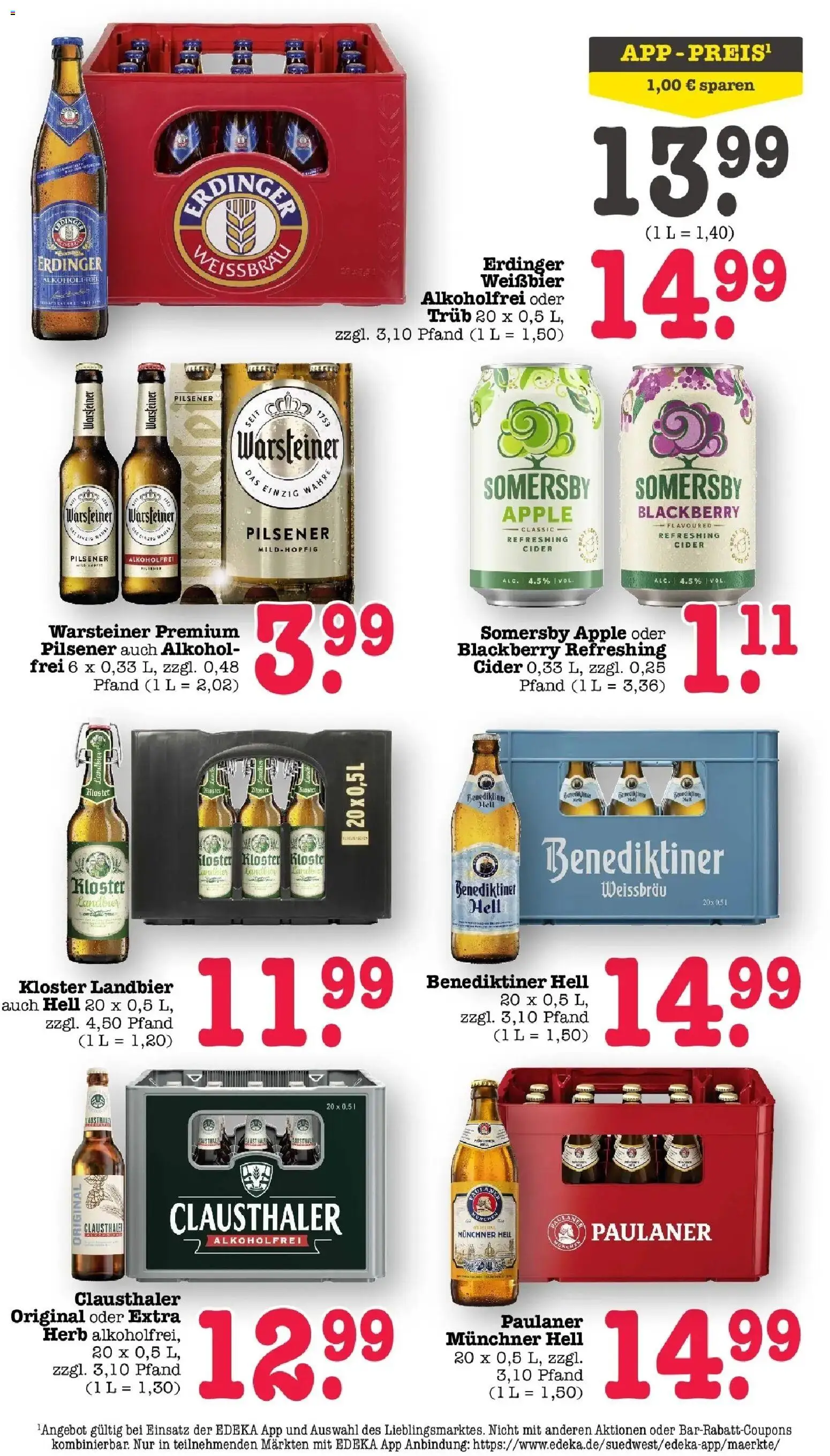 Edeka prospekt Wörth Am Rhein	 – gültig ab 05.04.2026 | Seite: 50 | Produkte: Erdinger, Weißbier, Benediktiner hell, Paulaner