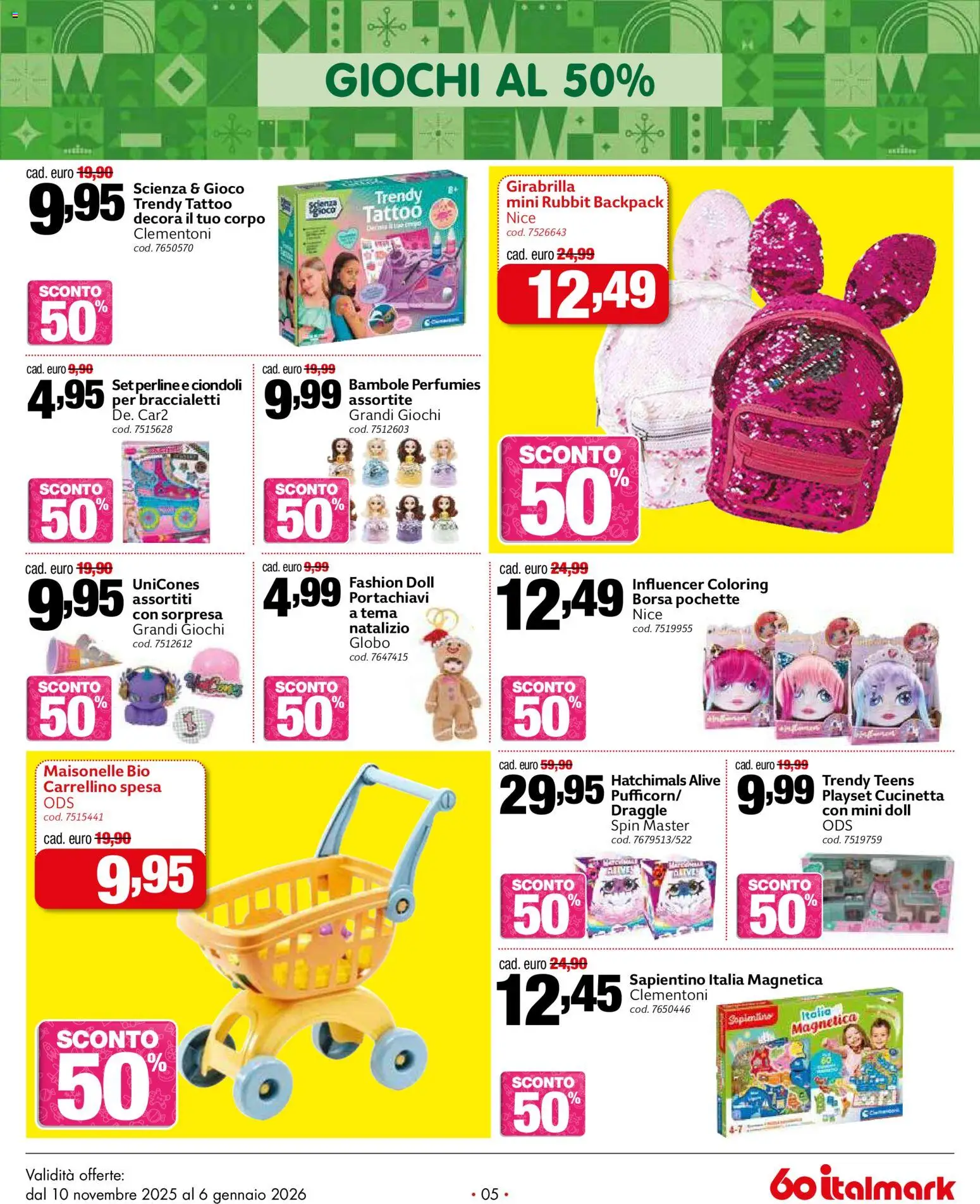 Volantino Italmark del 10.11.2025 | Pagina: 5 | Prodotti: Gioco, Borsa