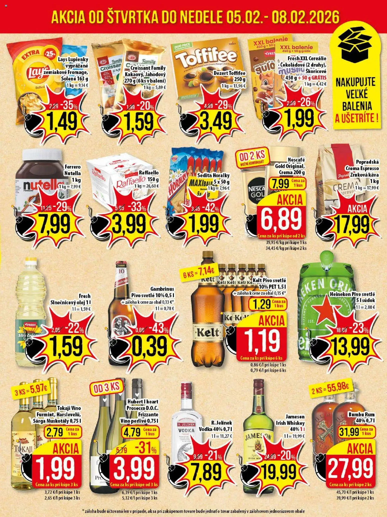 Nové Klas akcie – leták je platný od 02.02.2026 | Strana: 24 | Produkty: Pivo, Jameson, Káva, Zrnková káva