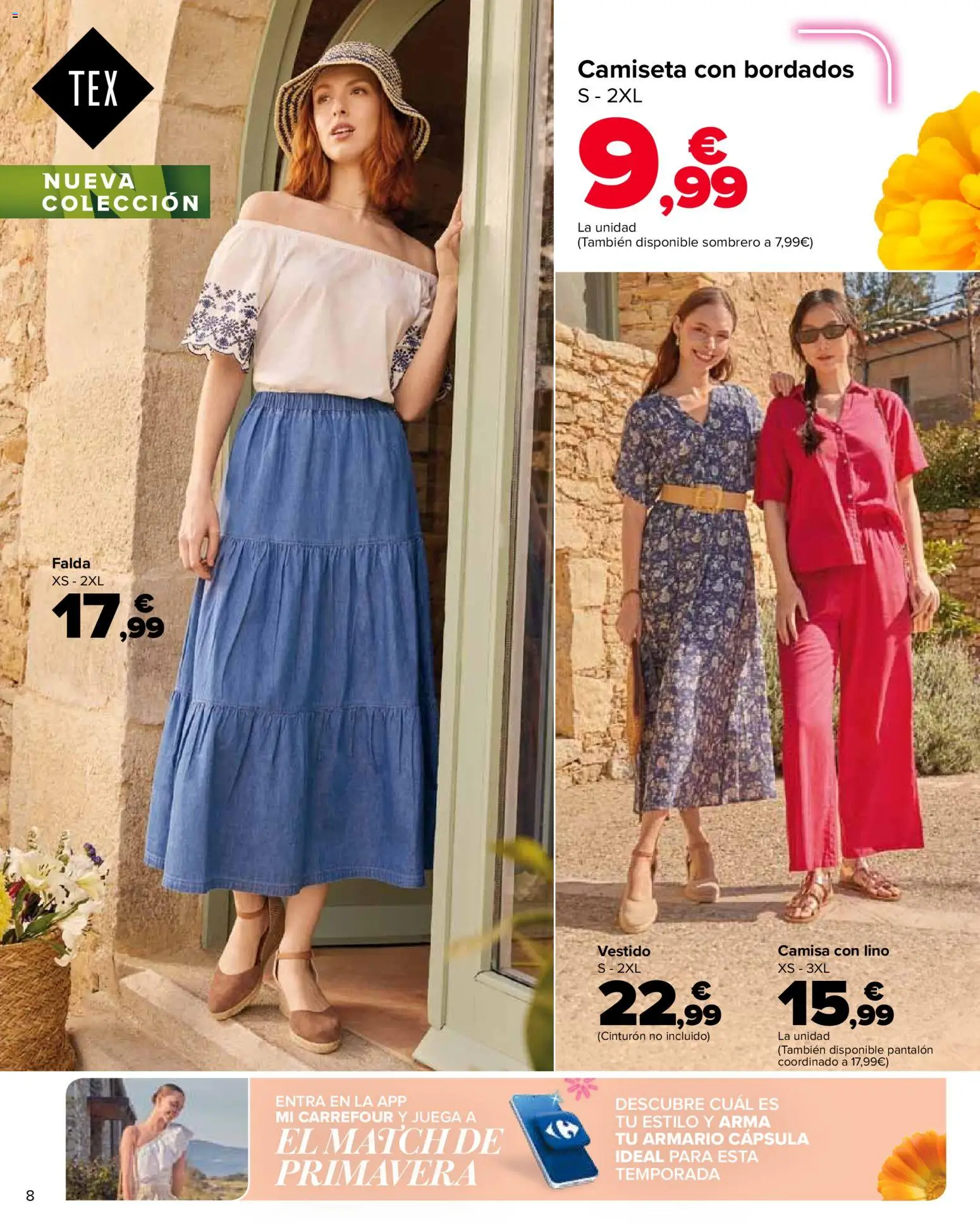 Carrefour Primavera │ válido desde el 08.04.2026 | Página: 8 | Productos: Camisa, Cinturón, Juega, Armario