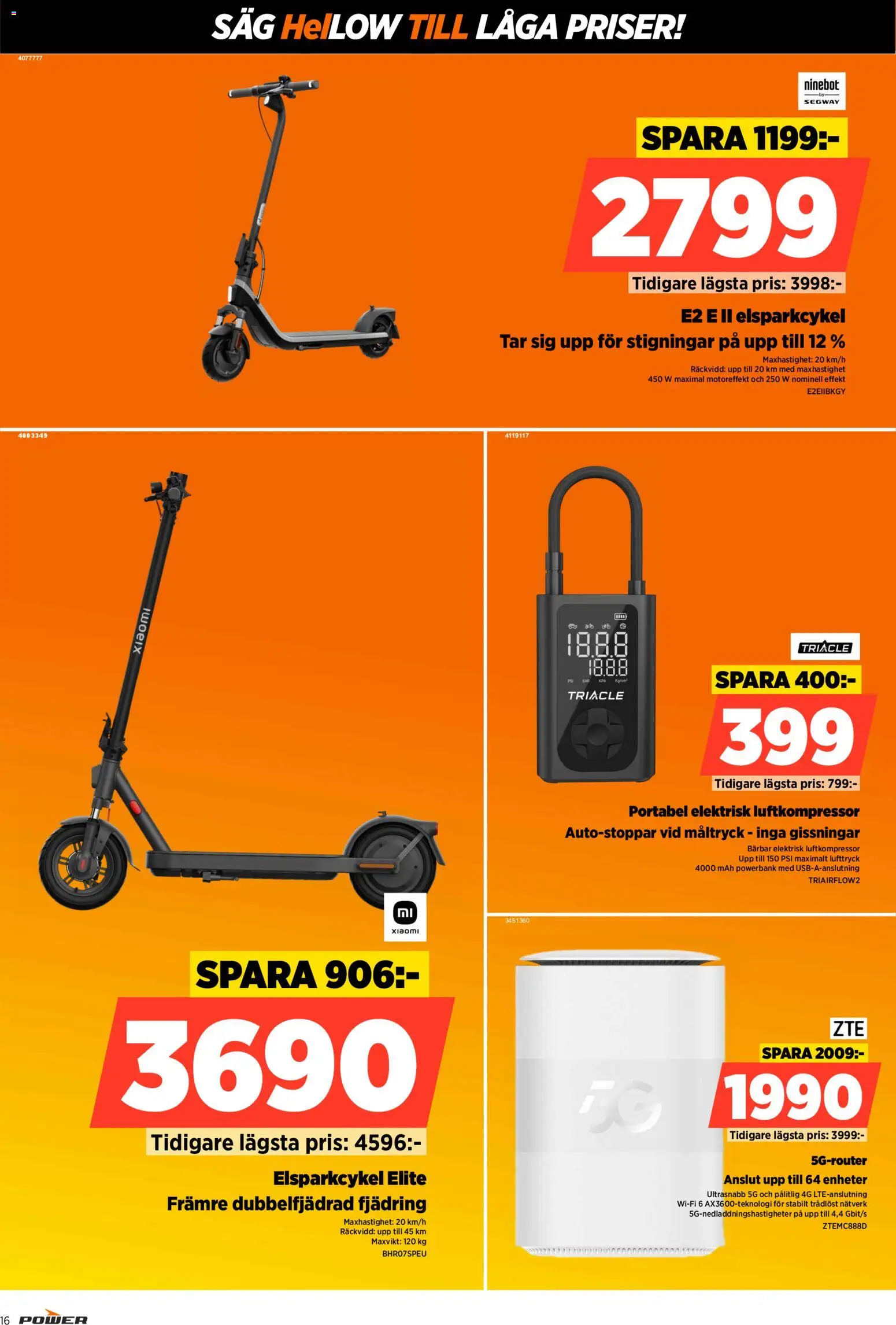 Power reklamblad aktuell från 20.04.2026 | Sida: 16 | Produkter: Såg, Powerbank, Wifi