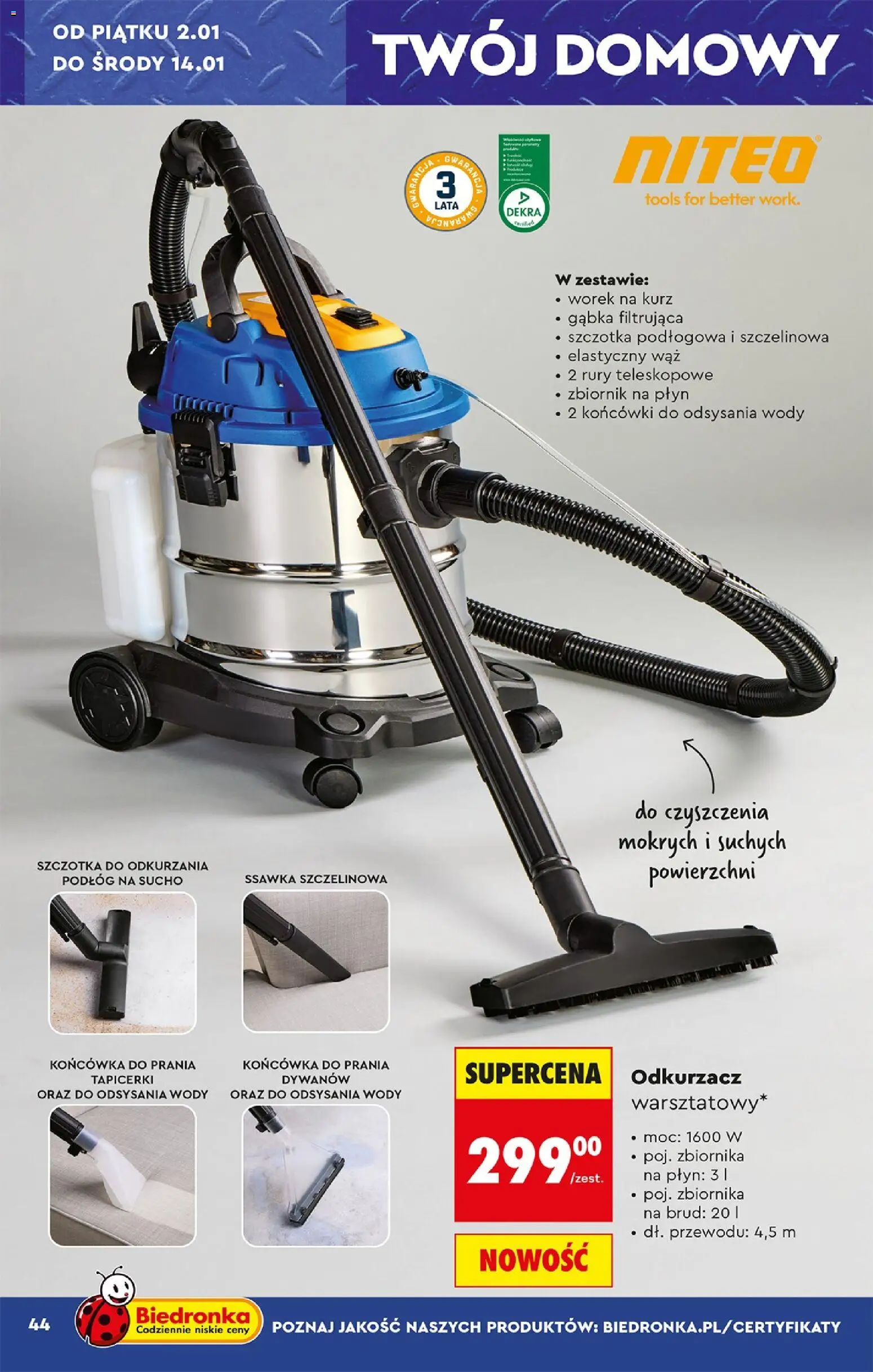 Biedronka gazetka - Hity i inspiracje od 29.12.2025 | Strona: 48 | Produkty: Odkurzacz, Cleaner, Szczotka, Gąbka