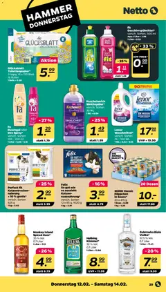 Netto Prospekt 	 ab 09.02.2026 gültig | Seite: 33 | Produkte: Lenor, Kuschelweich, Duschgel, Vodka